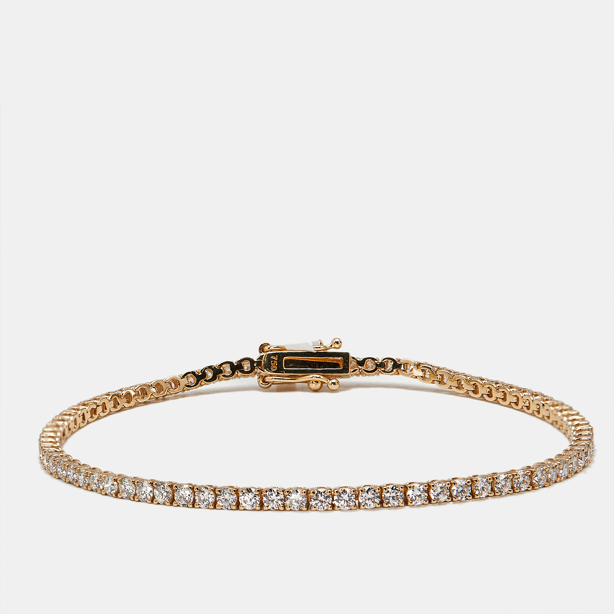 2.30 cts Round Brilliant Lab Grown Diamonds 18k Rose Gold Tennis Bracelet
2.30 cts Round Brilliant Lab Grown Diamonds 18k Rose Gold Tennis Bracelet
