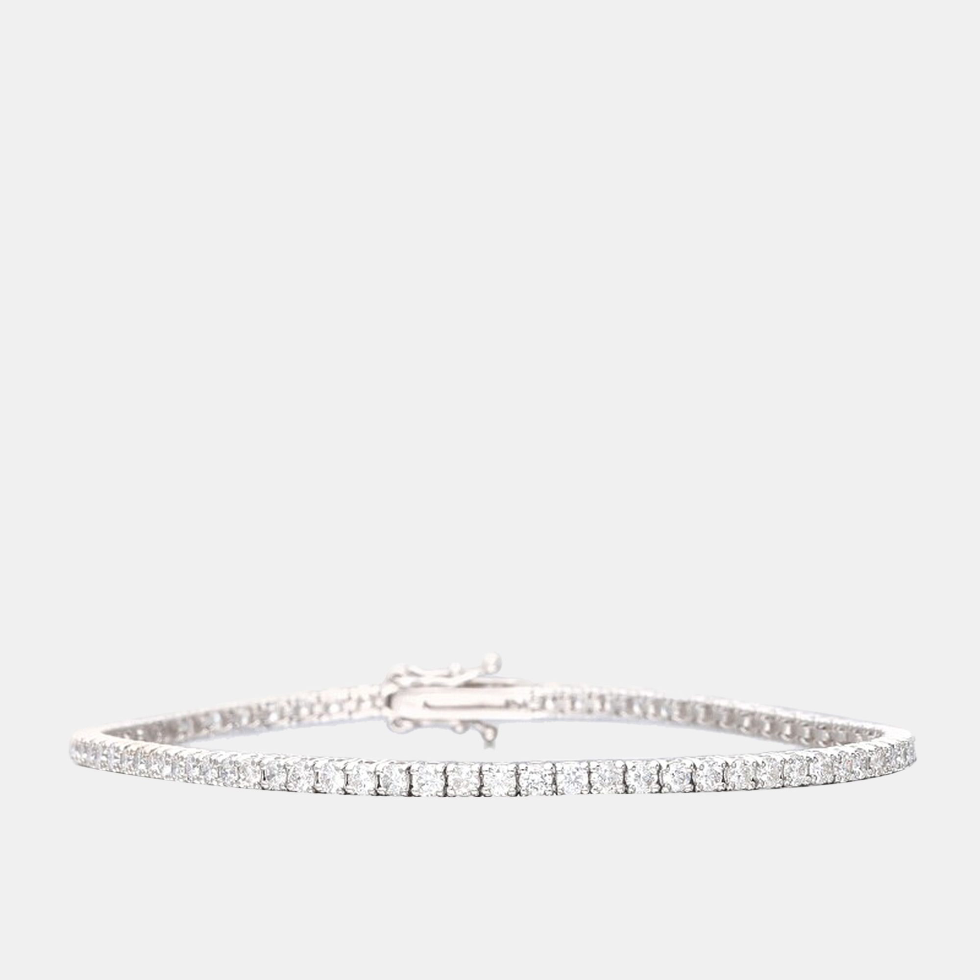 18k White Gold Diamond 0.03 Ct. (each) Tennis Bracelet