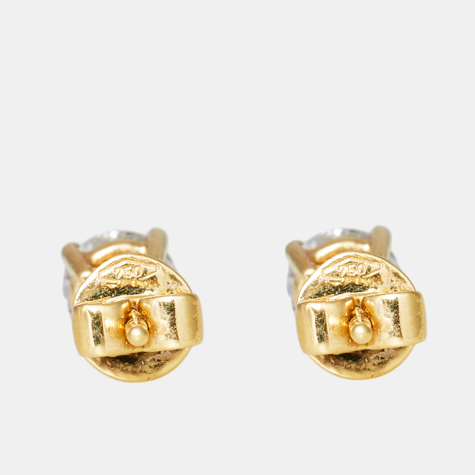 18k Yellow Gold 1.01 Ct Diamond Earrings