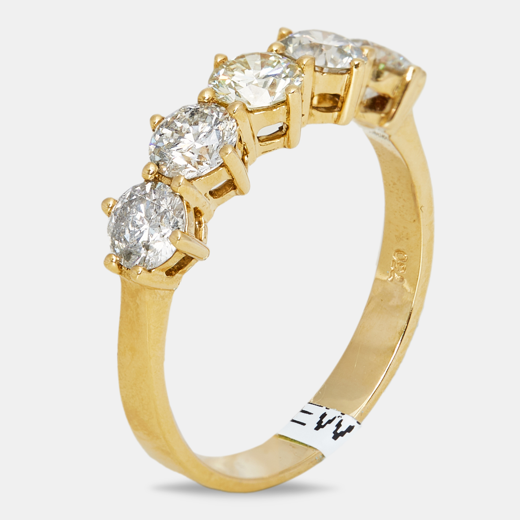 The diamond edit 18k yellow gold 1.5 ct diamond ring eu 55