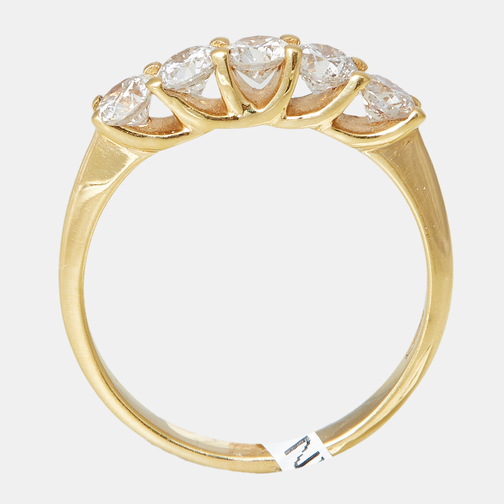 18k Yellow Gold 0.96 Ct Diamond Ring EU 54