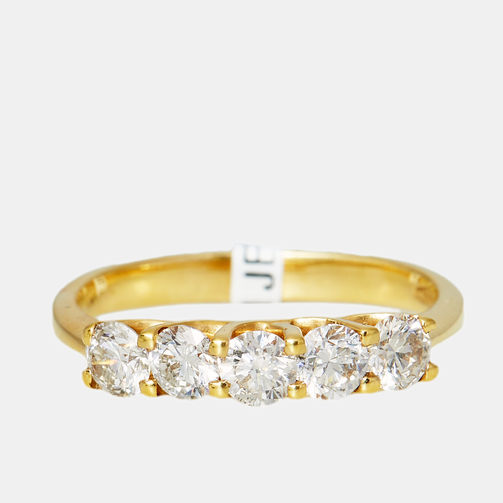 18k Yellow Gold 0.96 Ct Diamond Ring EU 54