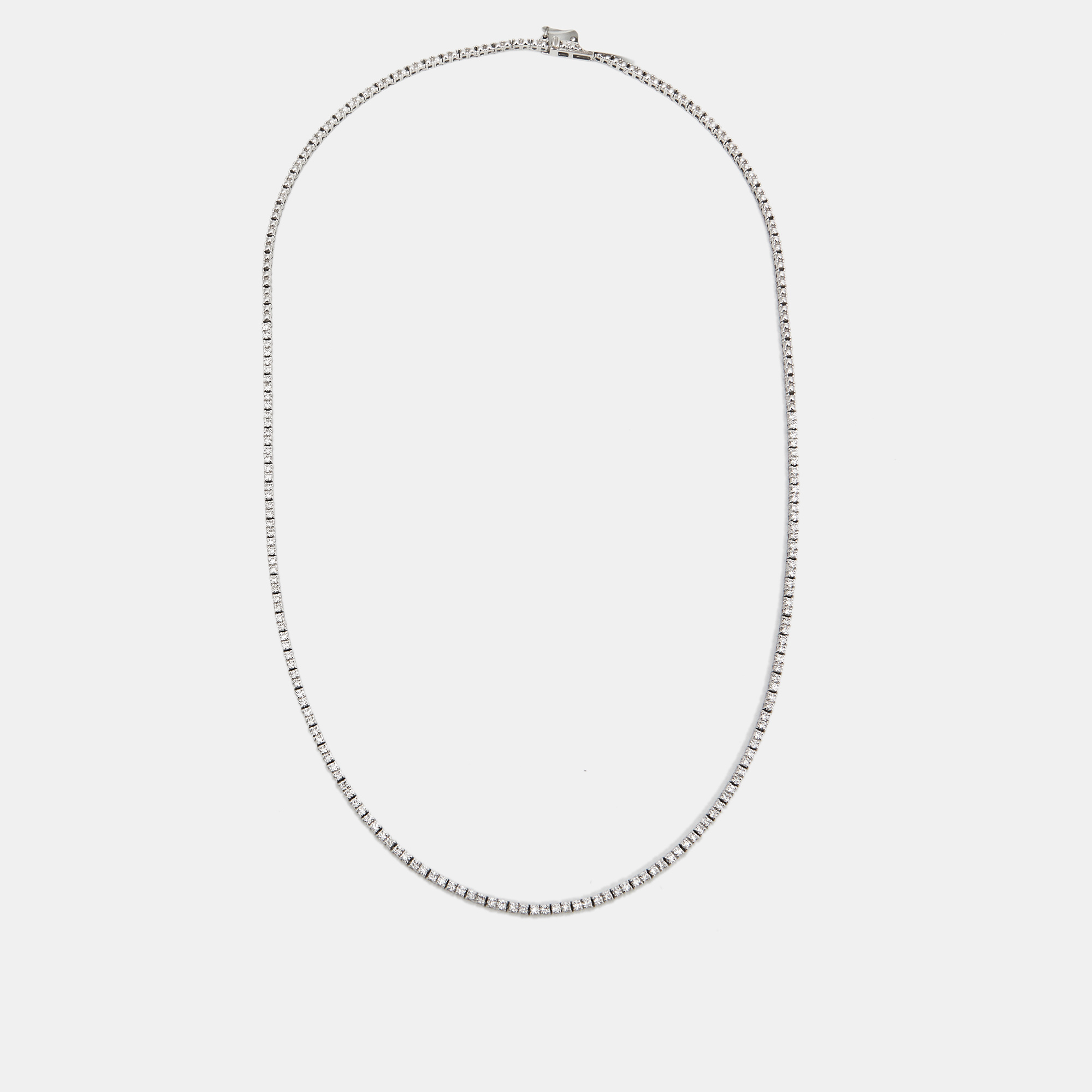 The diamond edit elegant diamond 1.68 cts 18k white gold tennis necklace