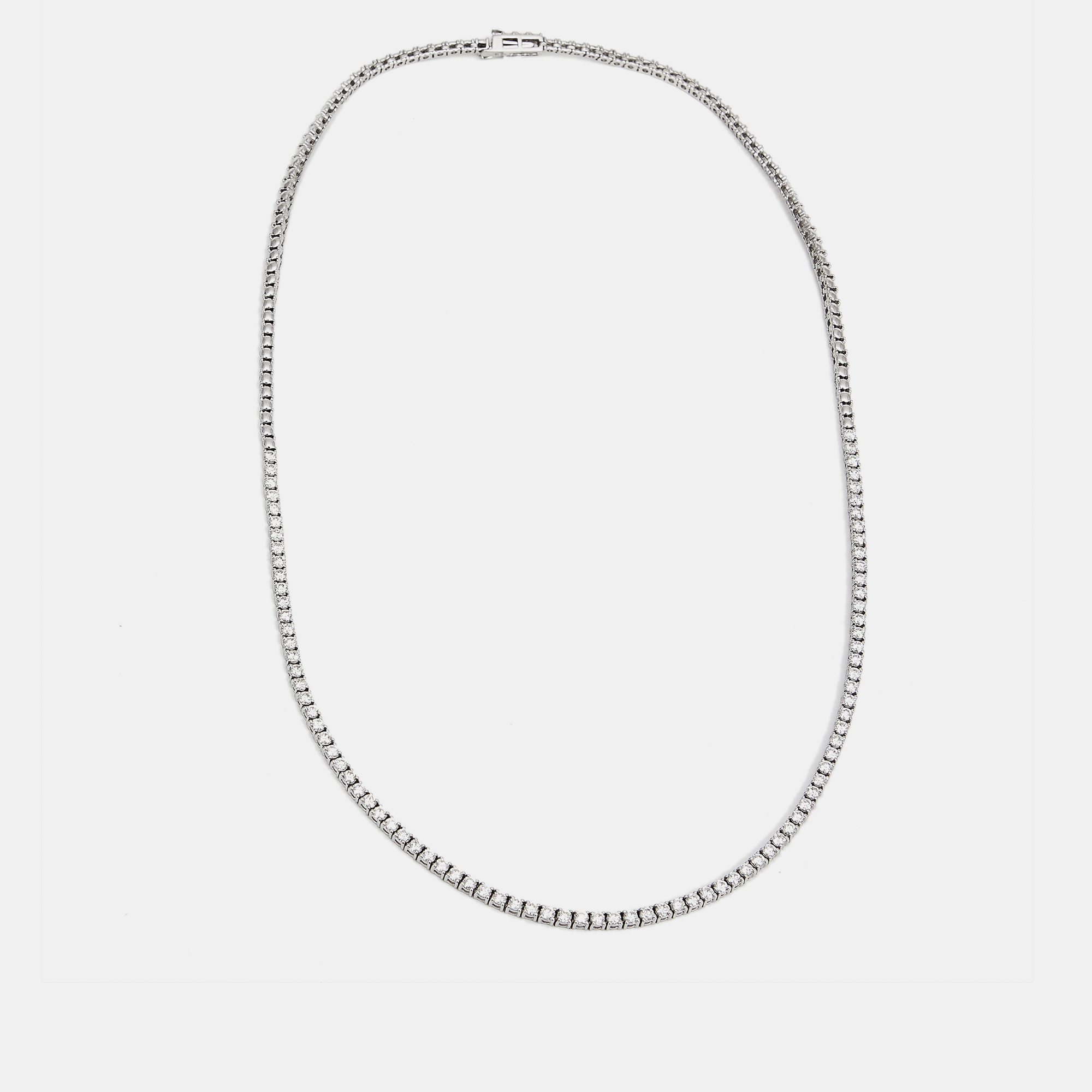 The diamond edit elegant diamond 2.97 cts 18k white gold tennis necklace
