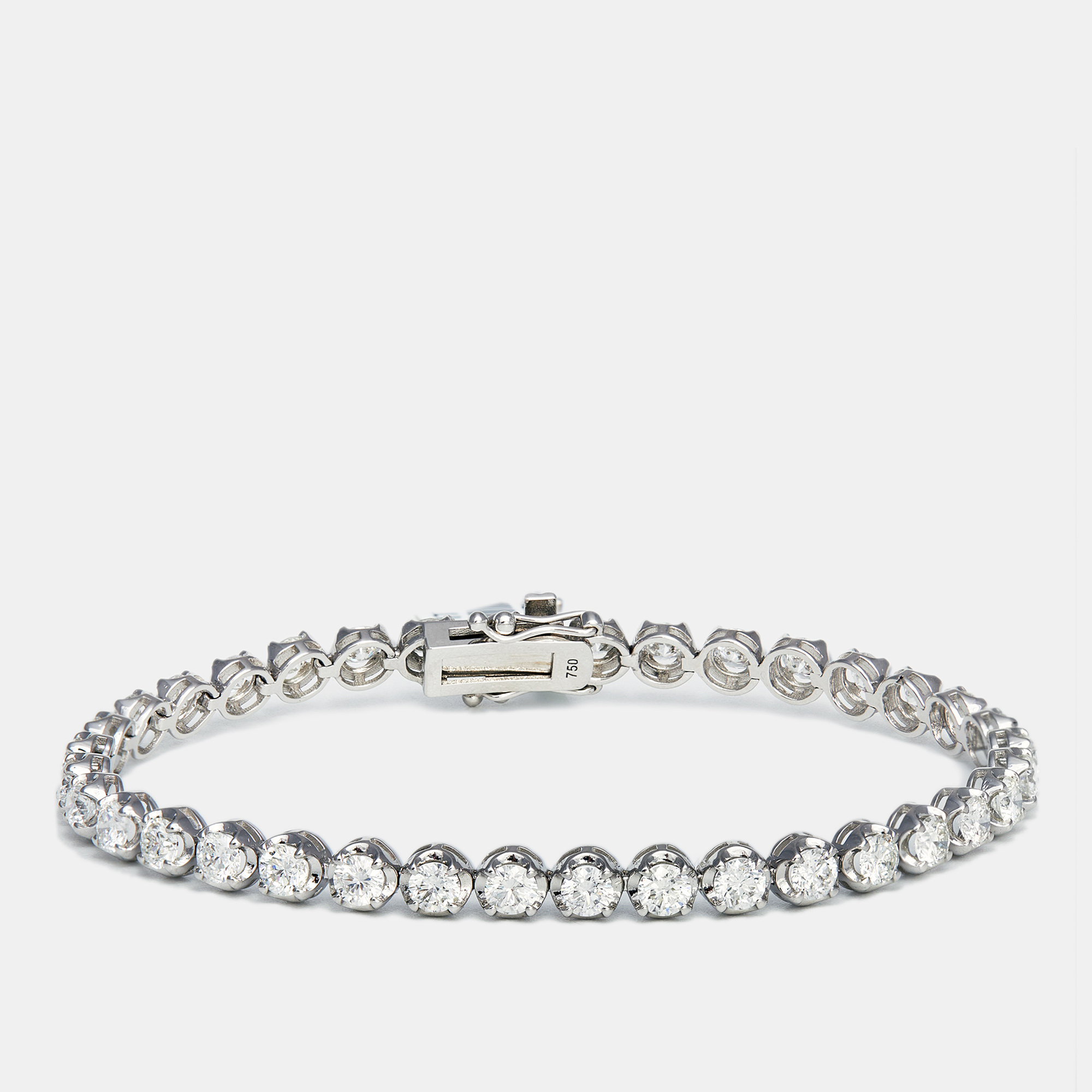 The diamond edit 18k white gold diamonds 5.80 cts elegant tennis bracelet