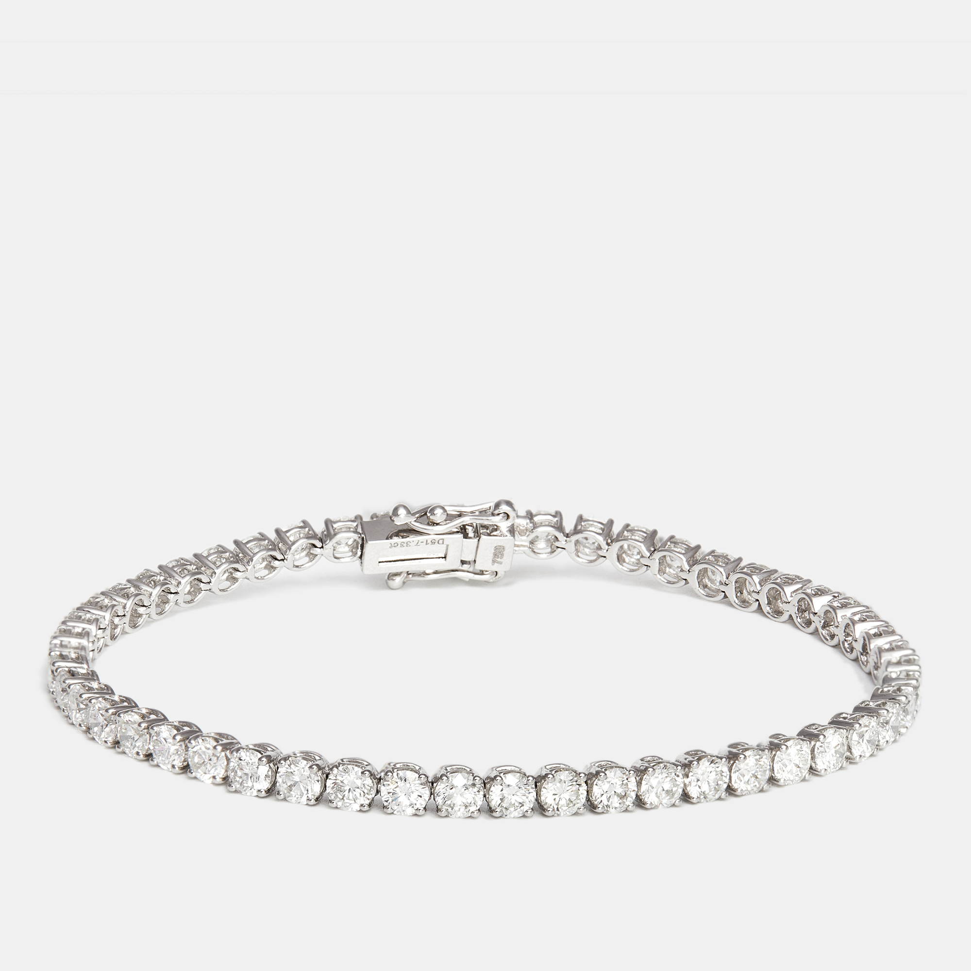 The diamond edit 18k white gold diamonds 7.33 cts elegant tennis bracelet