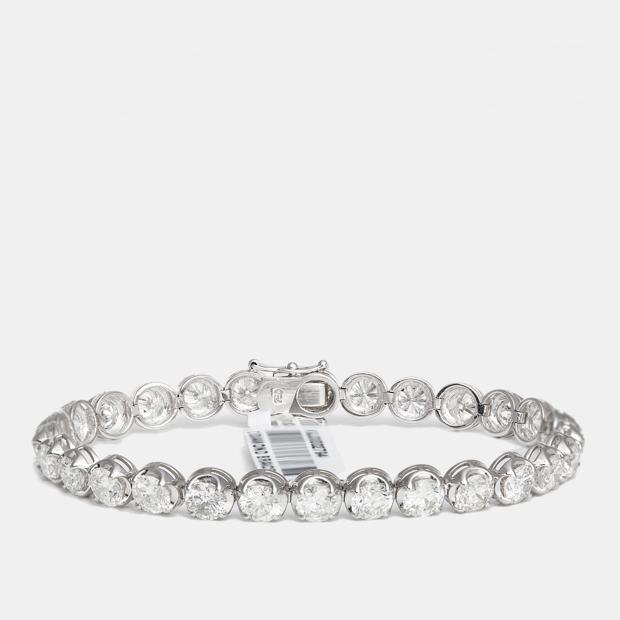 The diamond edit 18k white gold diamonds 14.66 cts elegant tennis bracelet