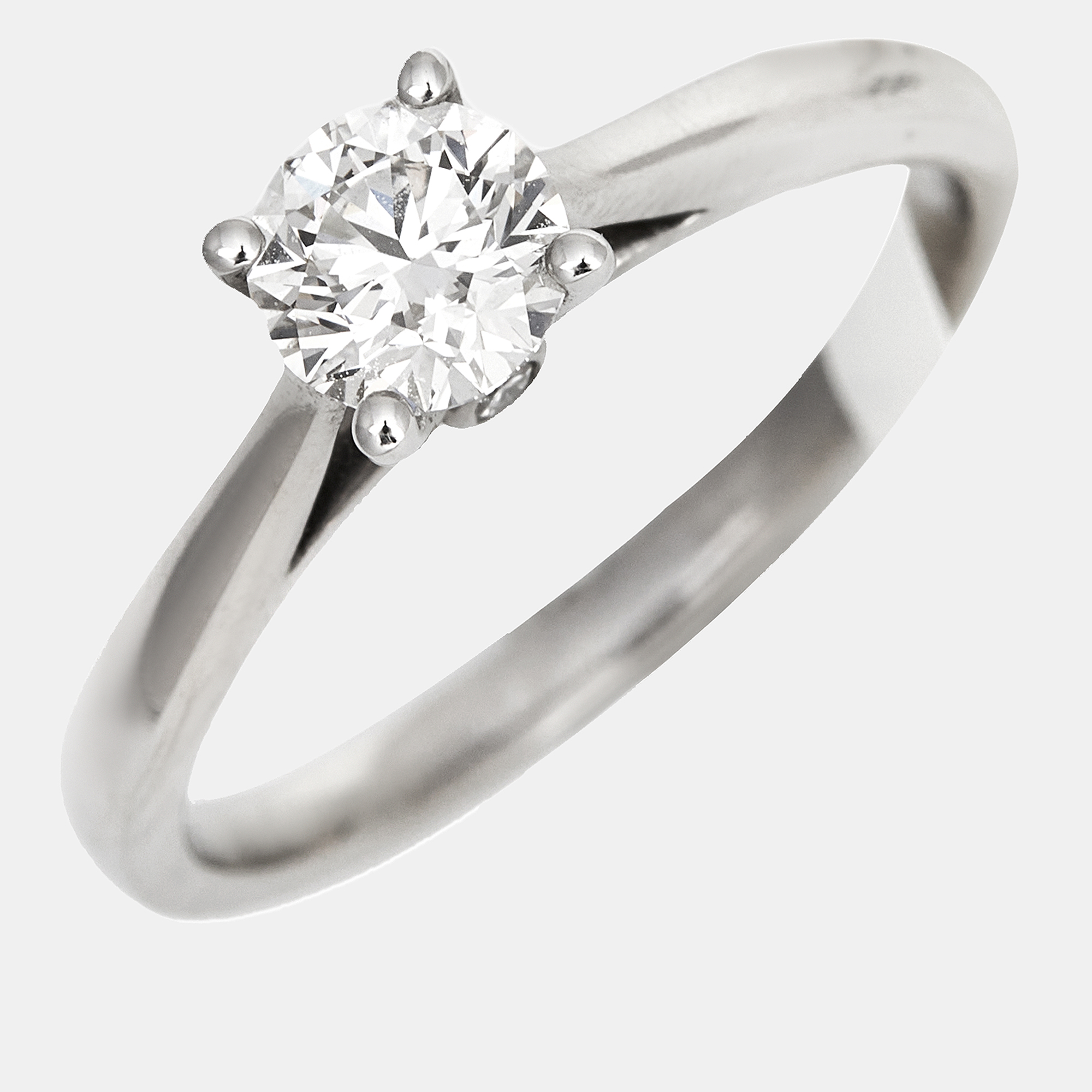 The diamond edit solitare diamond 0.55 ct 18k white gold wedding ring size 54
