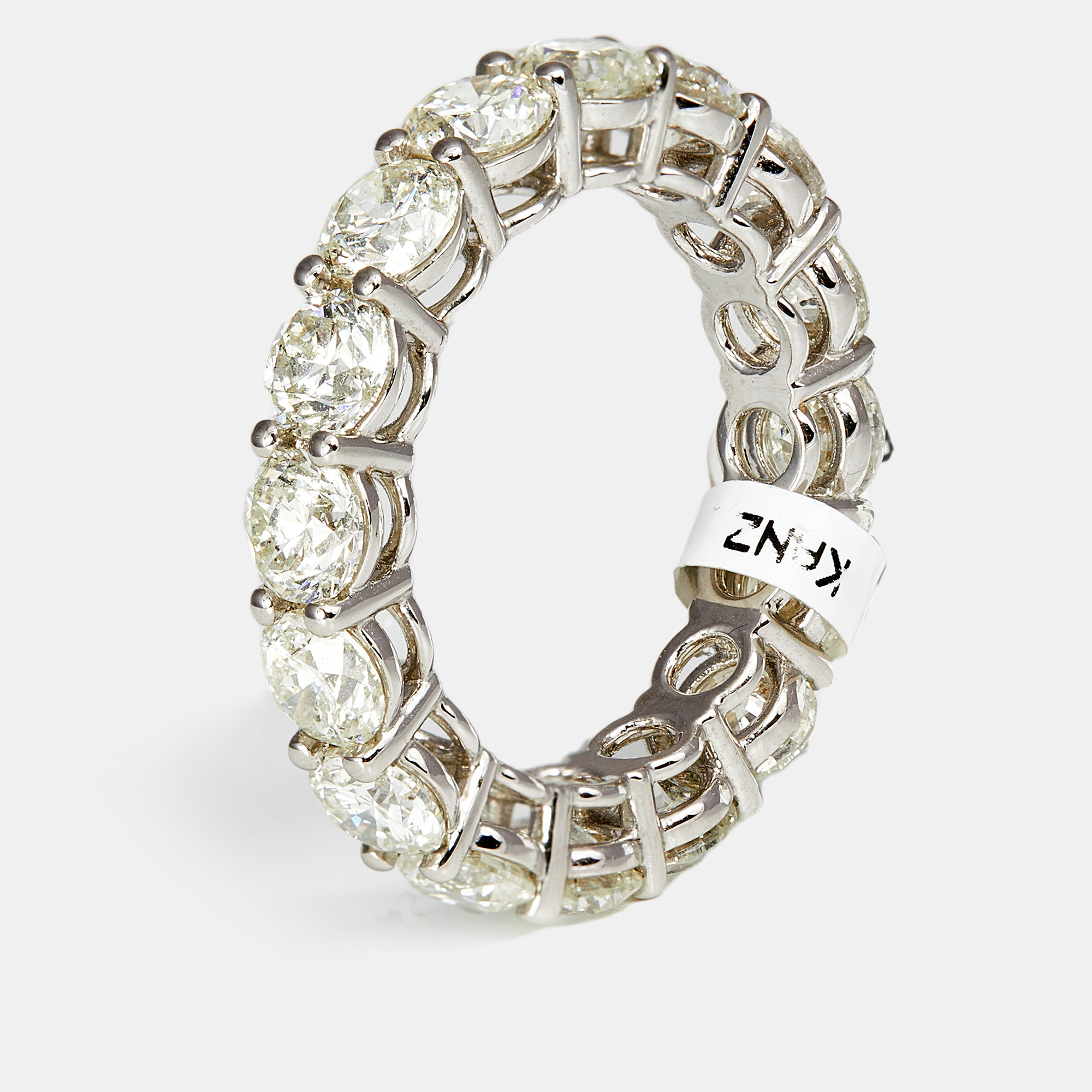 The diamond edit classic round diamond 5.84 ct 18k white gold eternity ring size 54