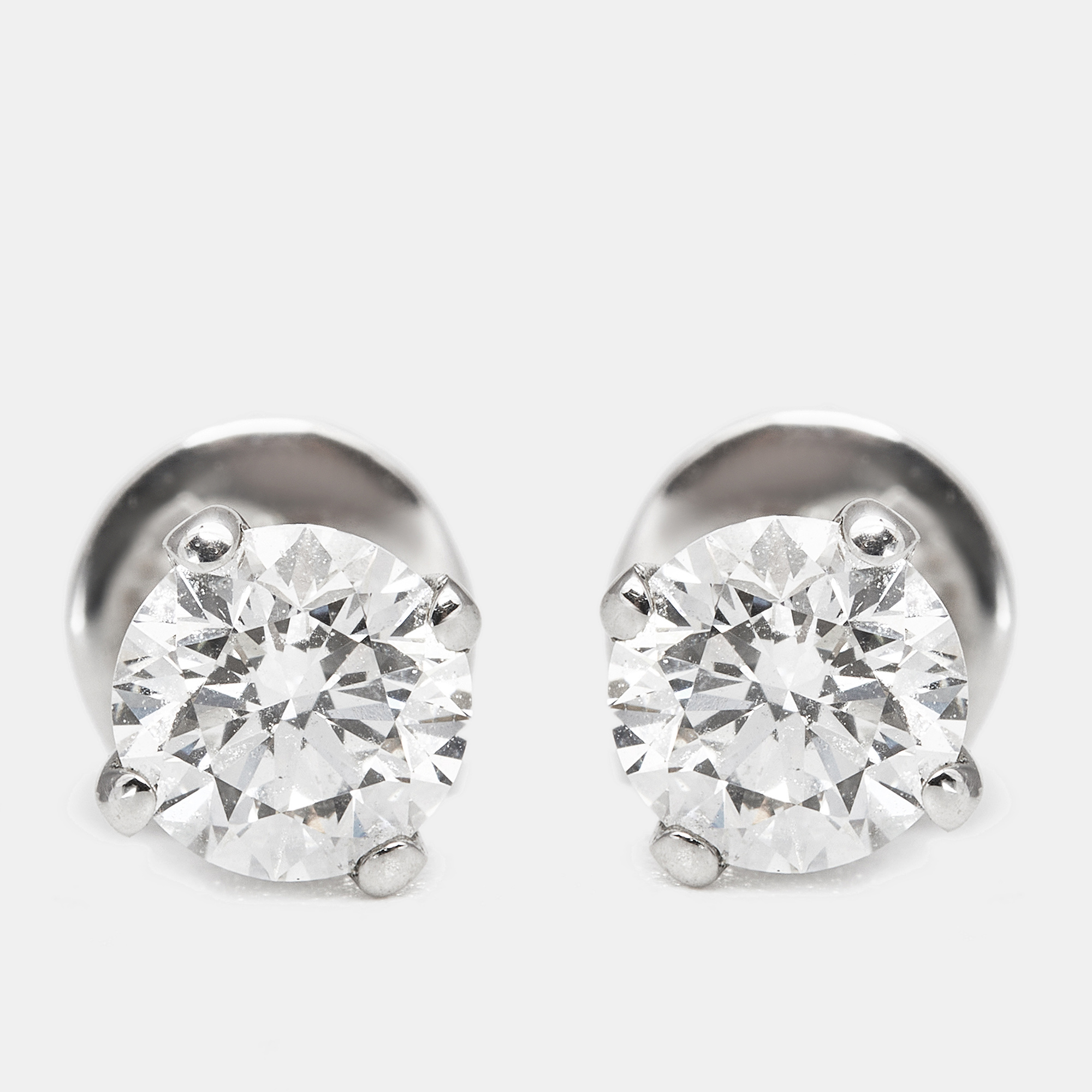 The diamond edit daily wear elegant solitaire diamonds (0.65 ct) 18k white gold stud earrings