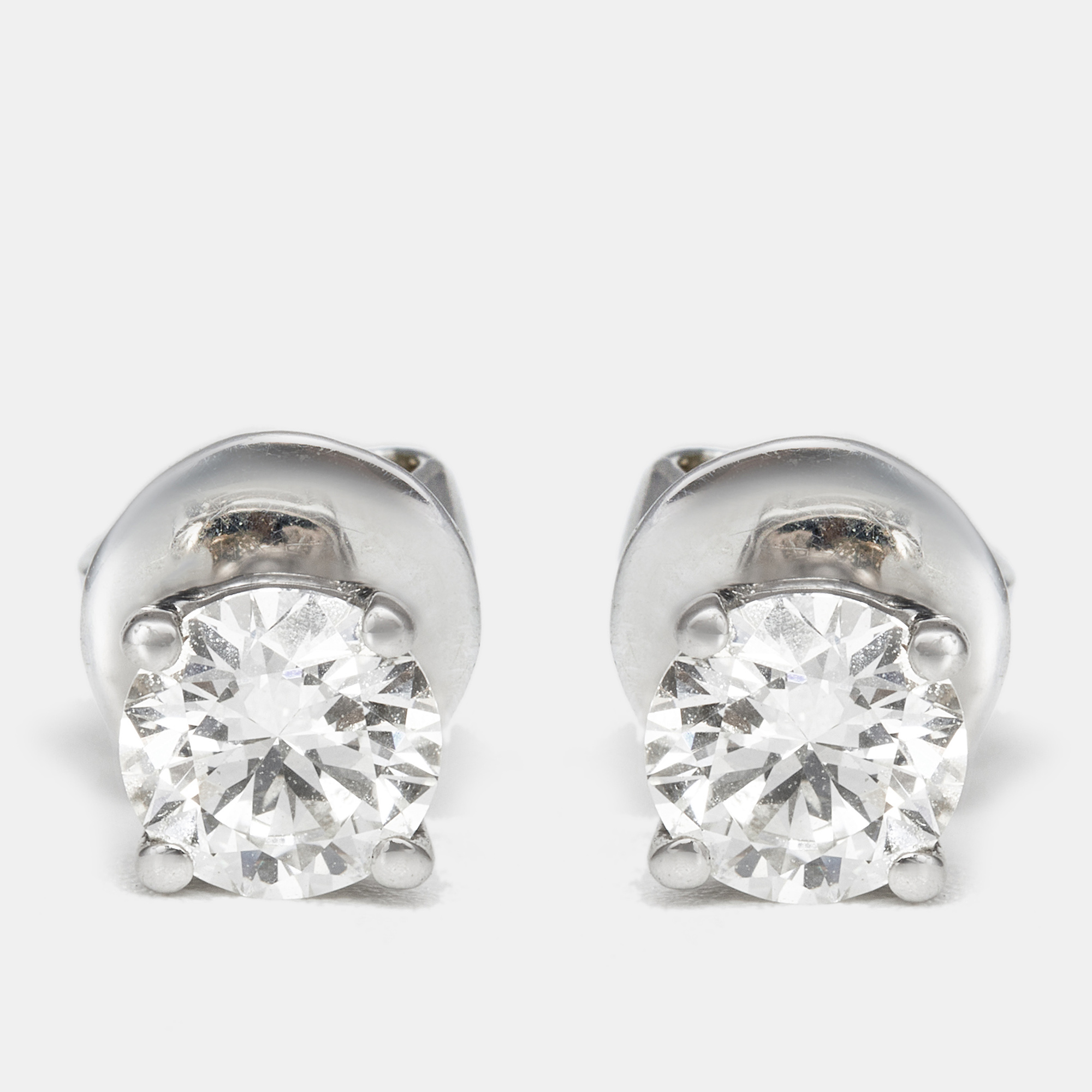 The diamond edit daily wear elegant solitaire diamonds (0.60 ct) 18k white gold stud earrings