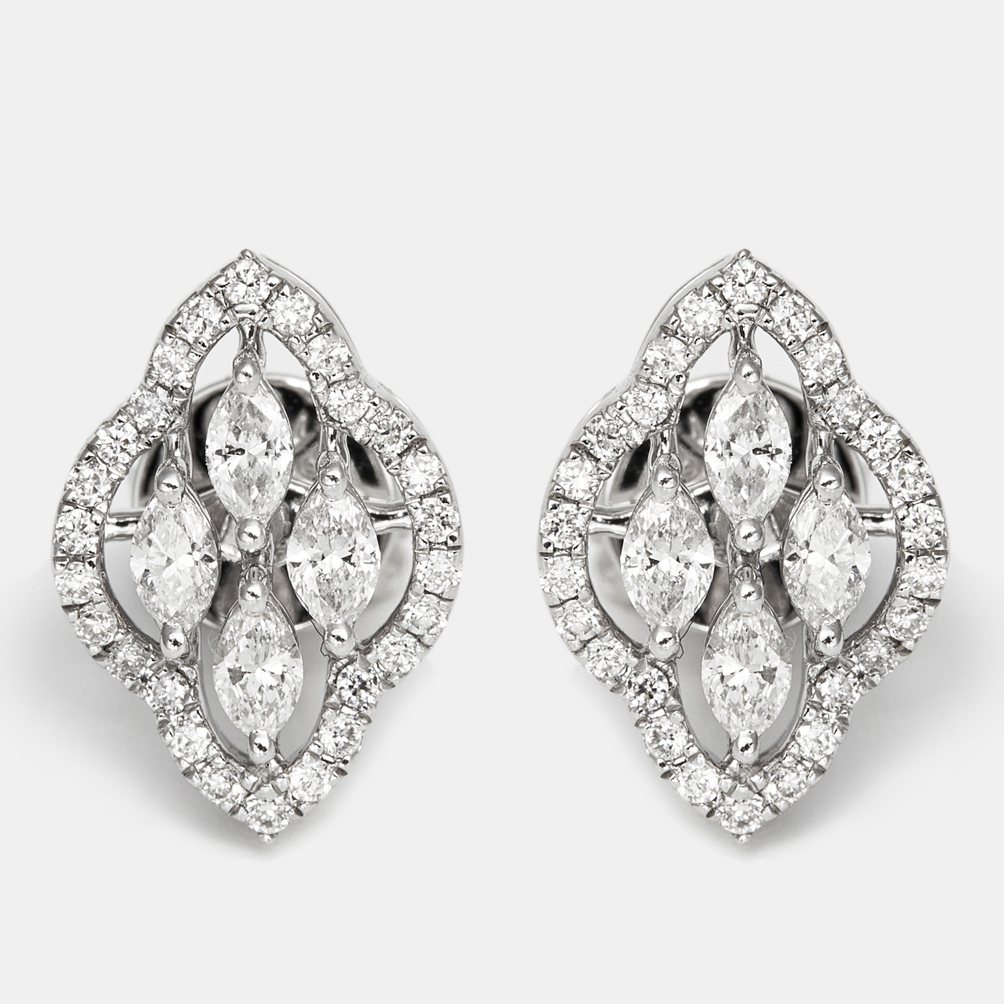 The diamond edit dazzling diamond 0.53 ct 18k white gold stud earrings