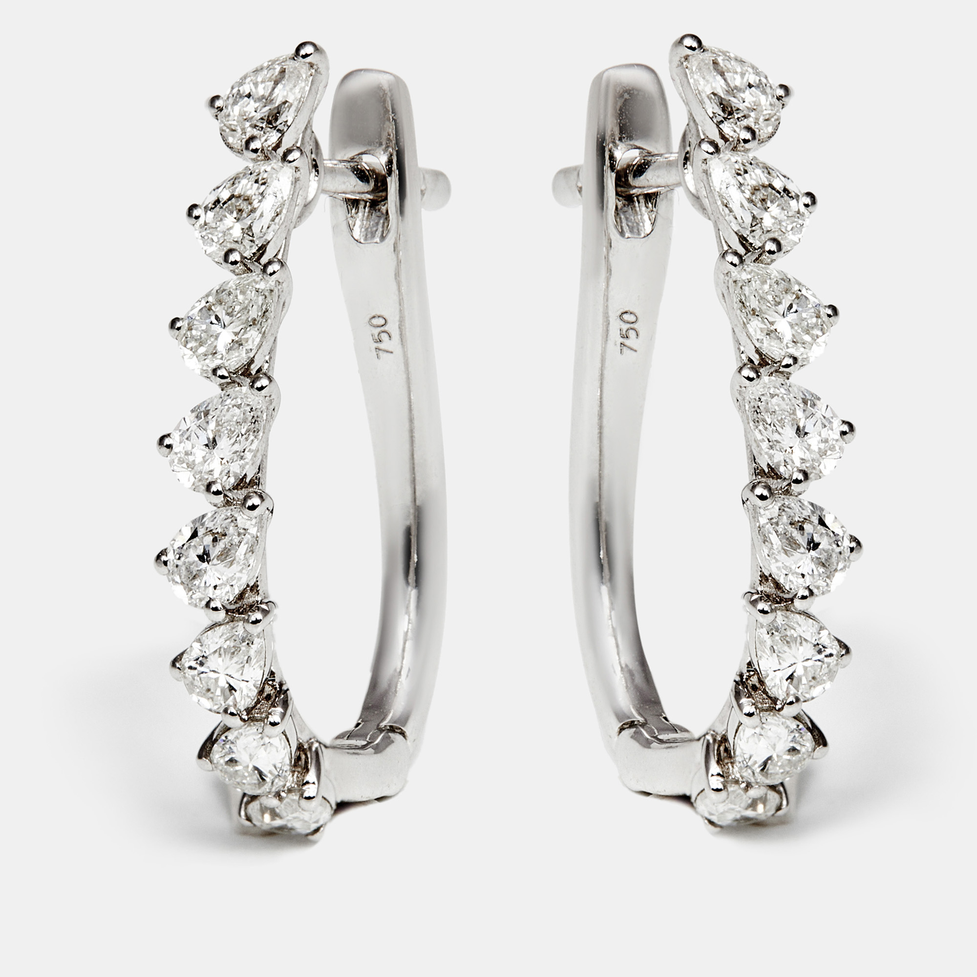 The diamond edit daily wear pear cut diamond 1.22 cts 18k white gold earrings