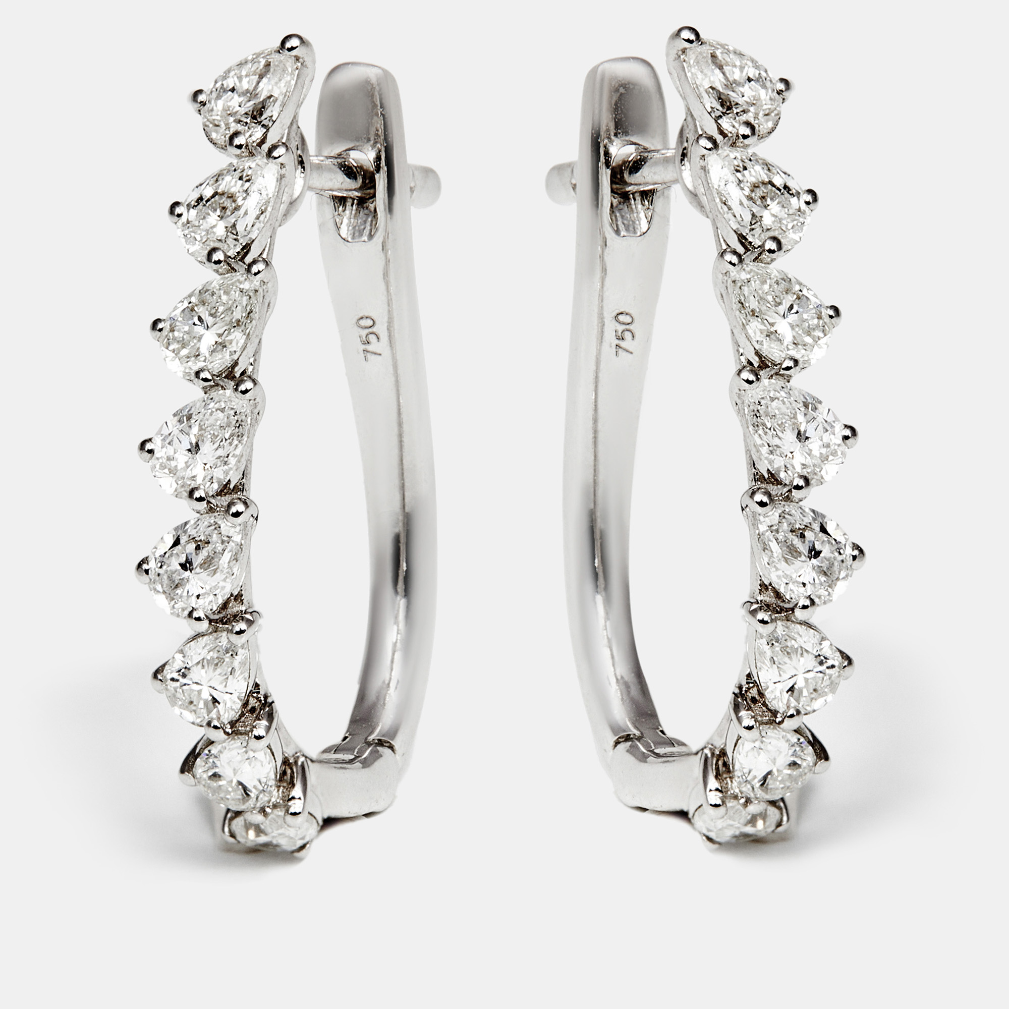 The diamond edit daily wear pear cut diamond 0.58 cts 18k white gold earrings