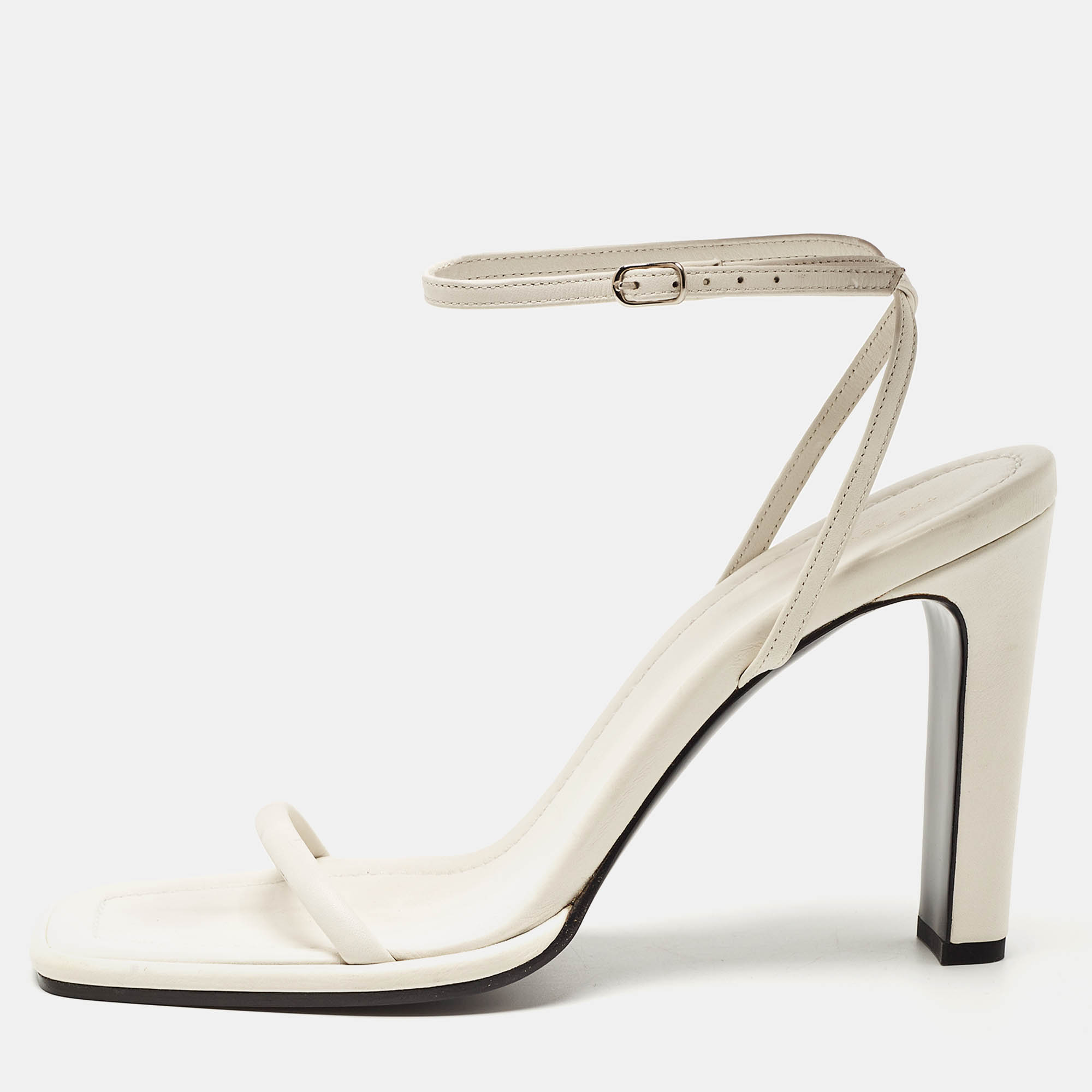 The row white leather ankle strap sandals size 41