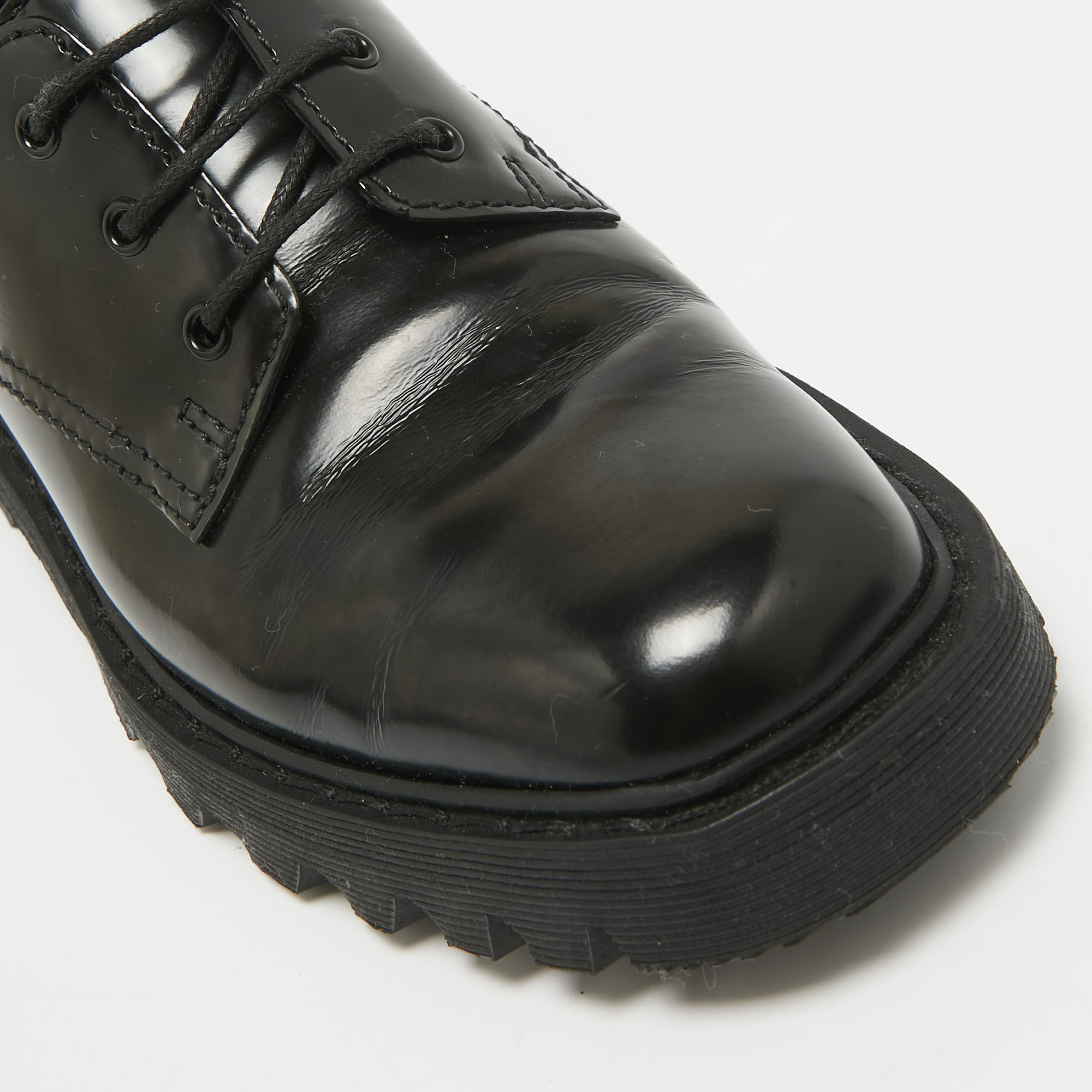 The Row Black Brushed Leather Ranger Derby Size 35.5