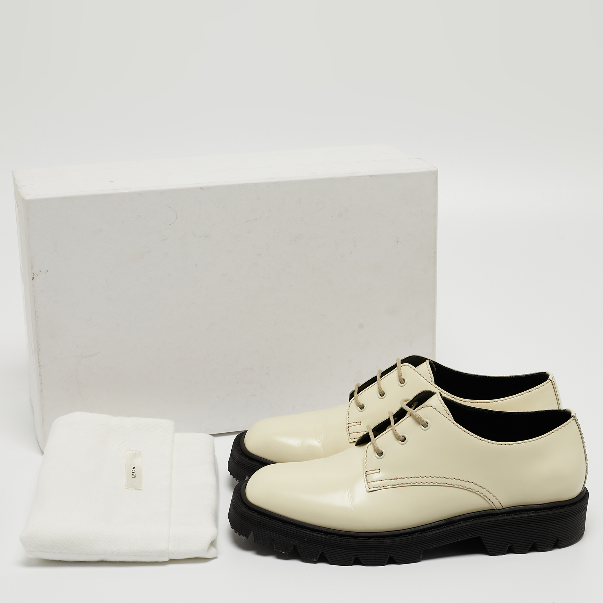The Row Cream Leather Ranger Derby Size 35.5