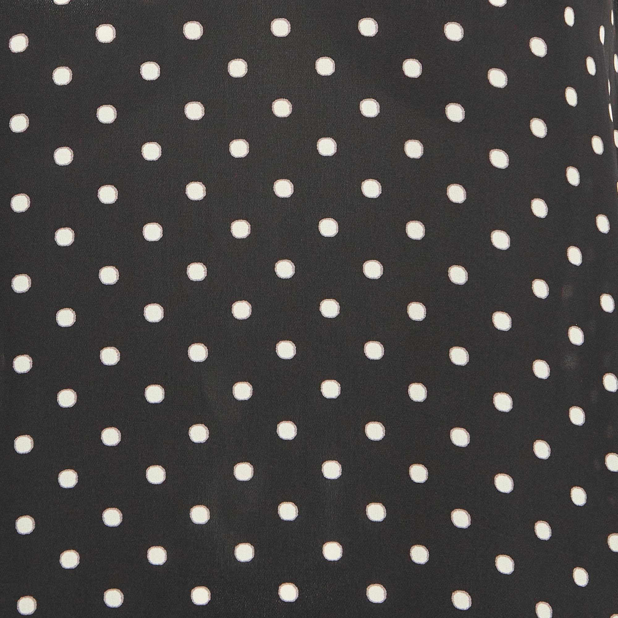 Theory Black Polka Dot Sleeveless Shift Dress S