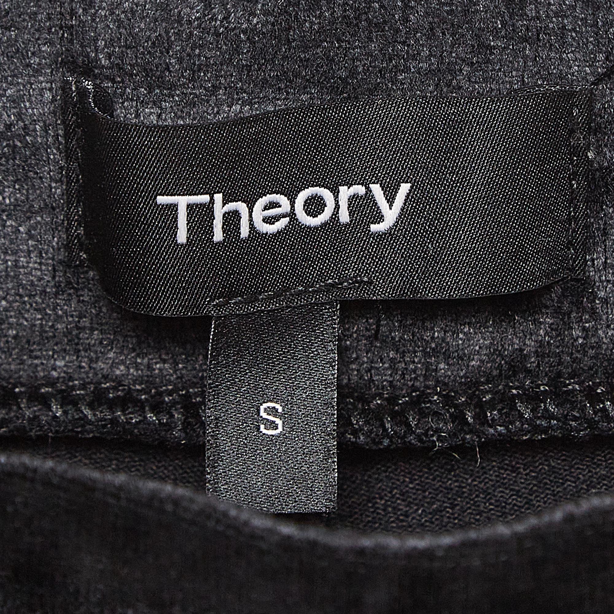 Theory Black Velvet Knit Leggings S