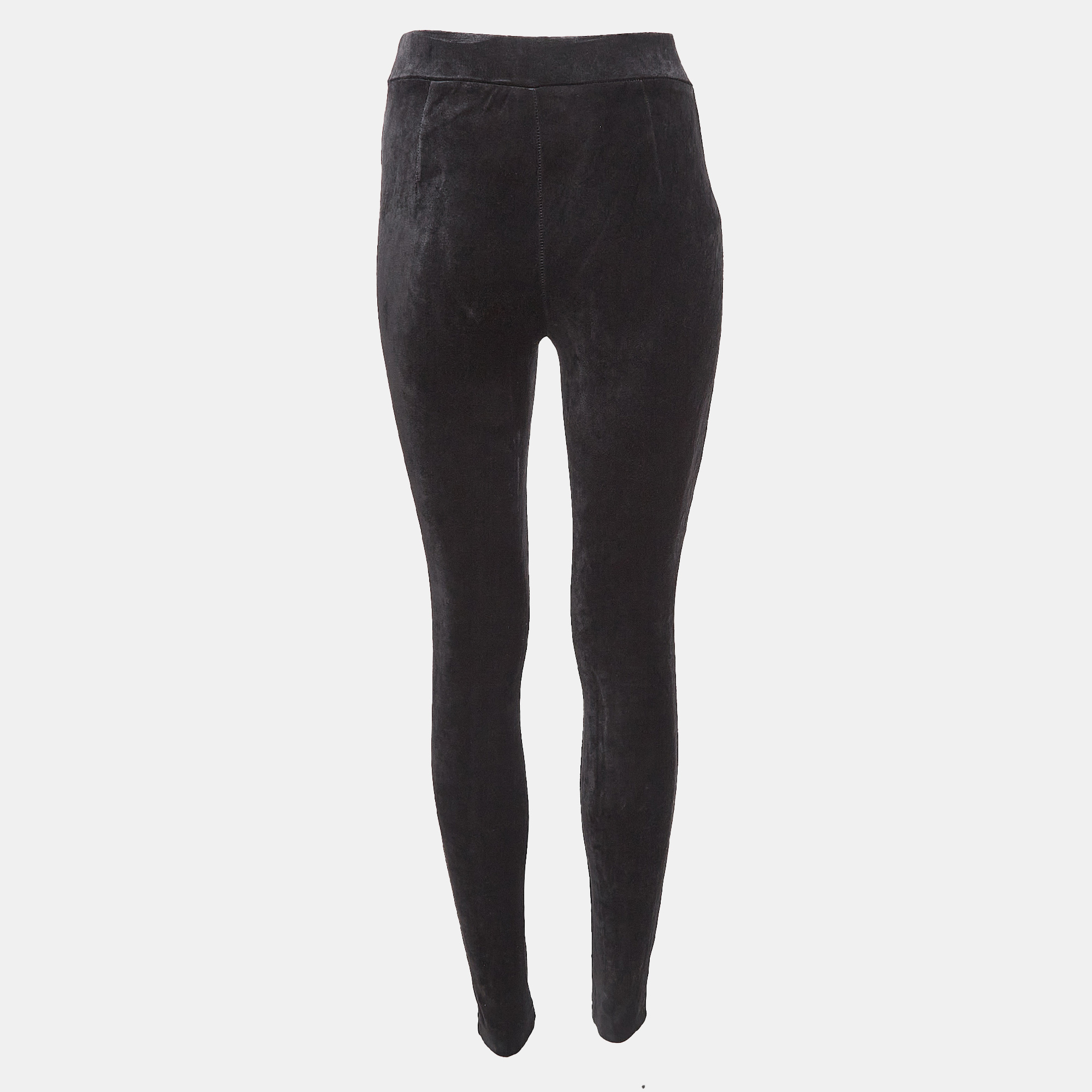 Theory Black Velvet Knit Leggings S