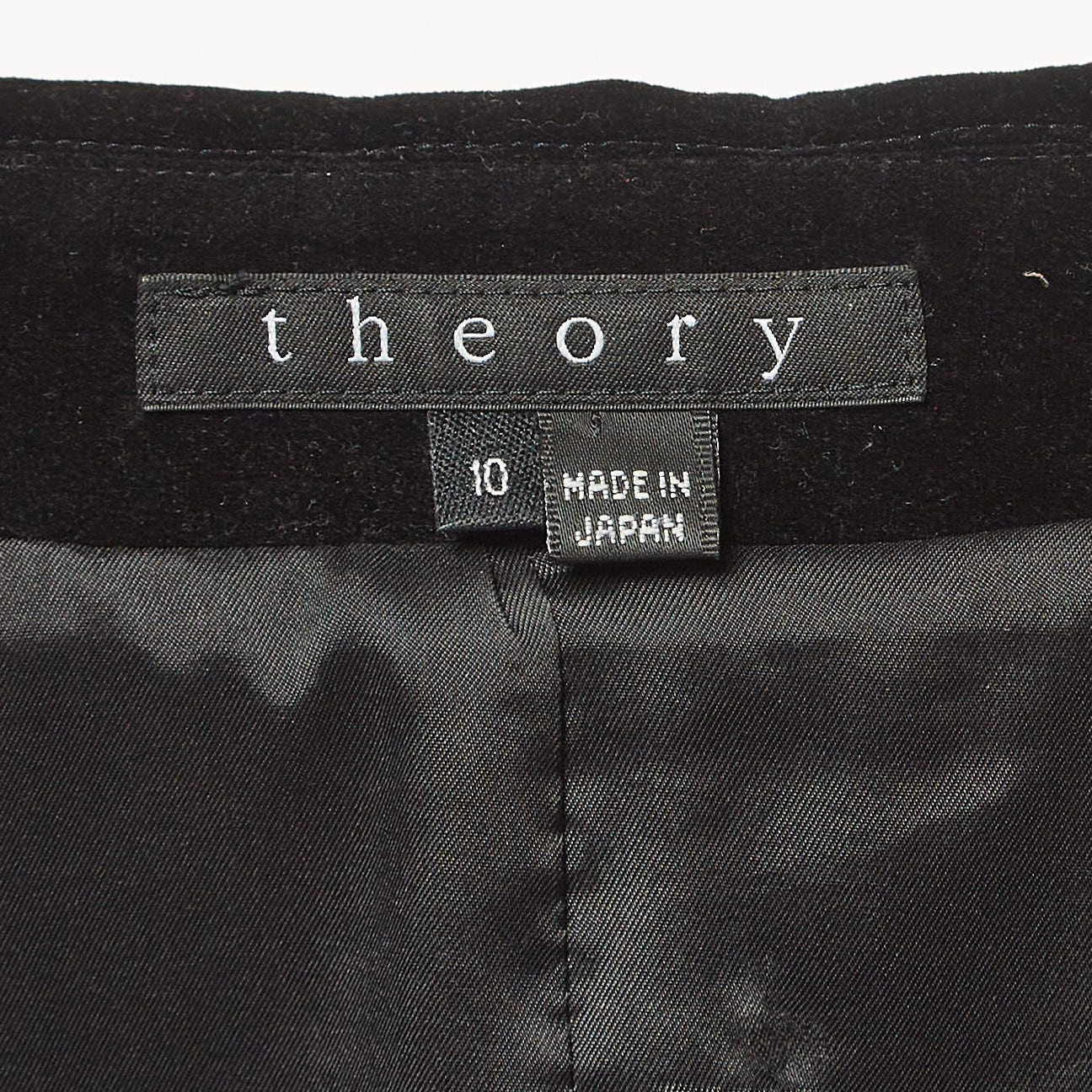 Theory Black Velvet Double Breasted Blazer L