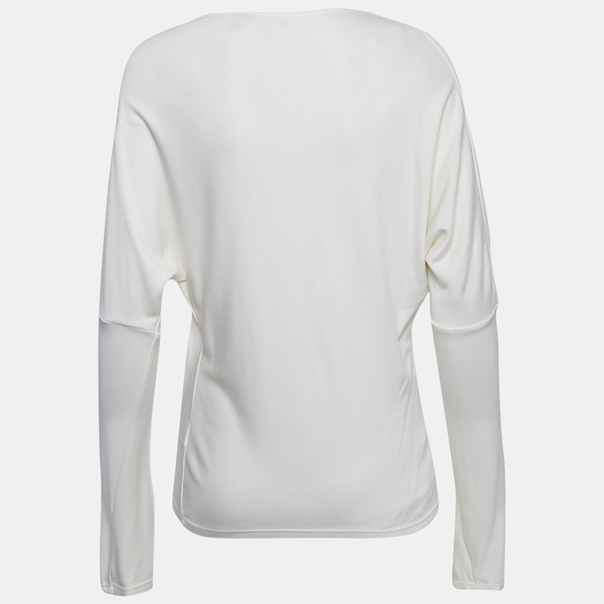 Theory Off-White Jersey V-Neck Top M