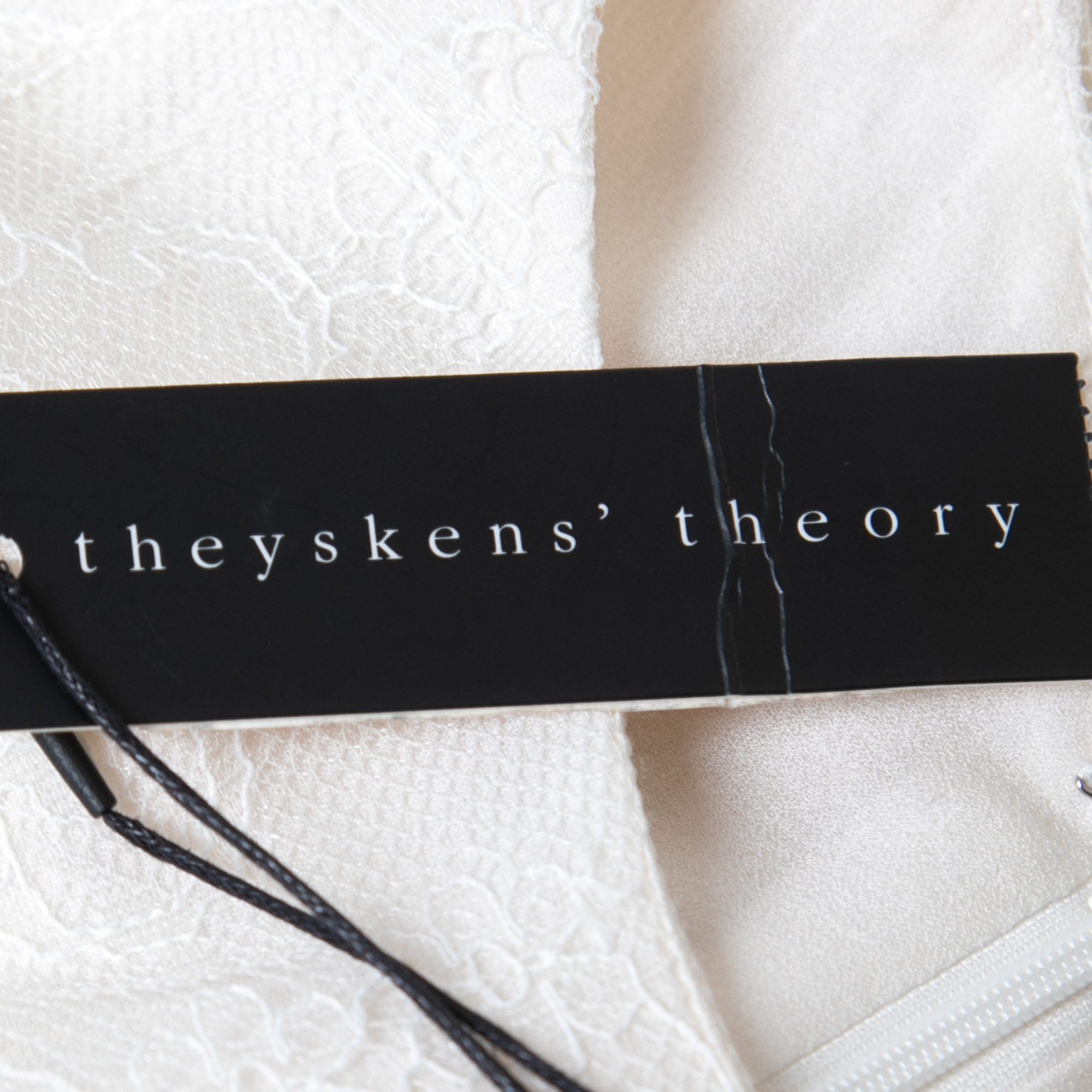 Theyskens Theory White Lace Sleeveless Dinal Dress M