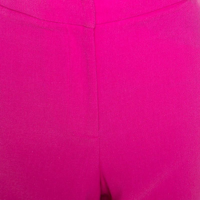 Tibi Pink Cotton Crepe Willa Cropped Pants L