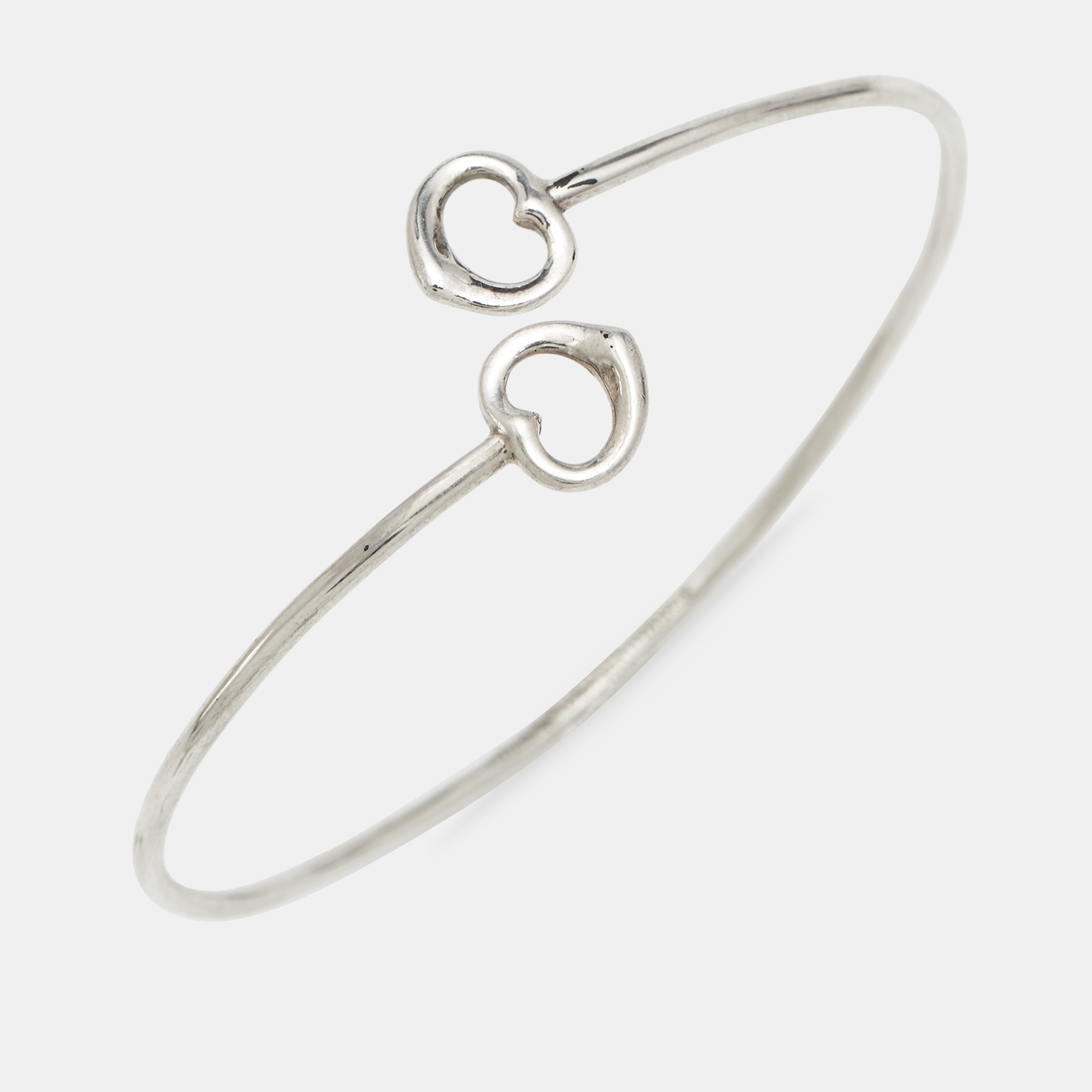 Tiffany & Co. Elsa Peretti Double Open Heart Sterling Silver Bracelet