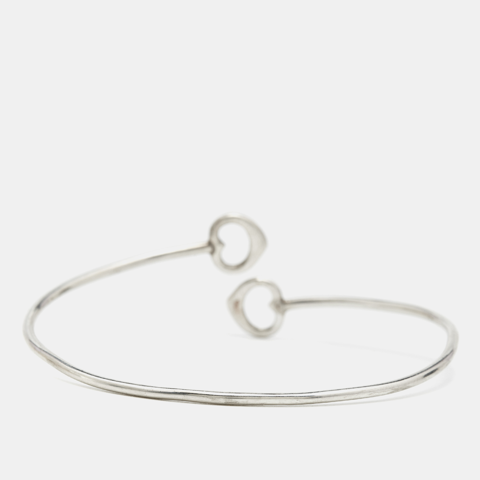 Tiffany & Co. Elsa Peretti Double Open Heart Sterling Silver Bracelet