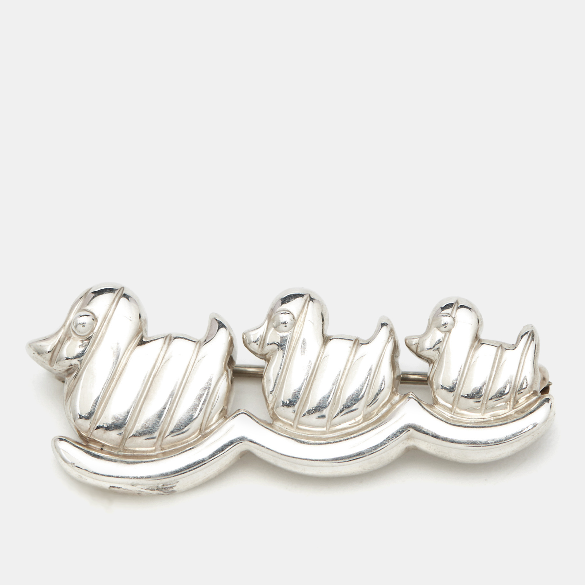 Tiffany & Co. Three Ducks Sterling Silver Brooch