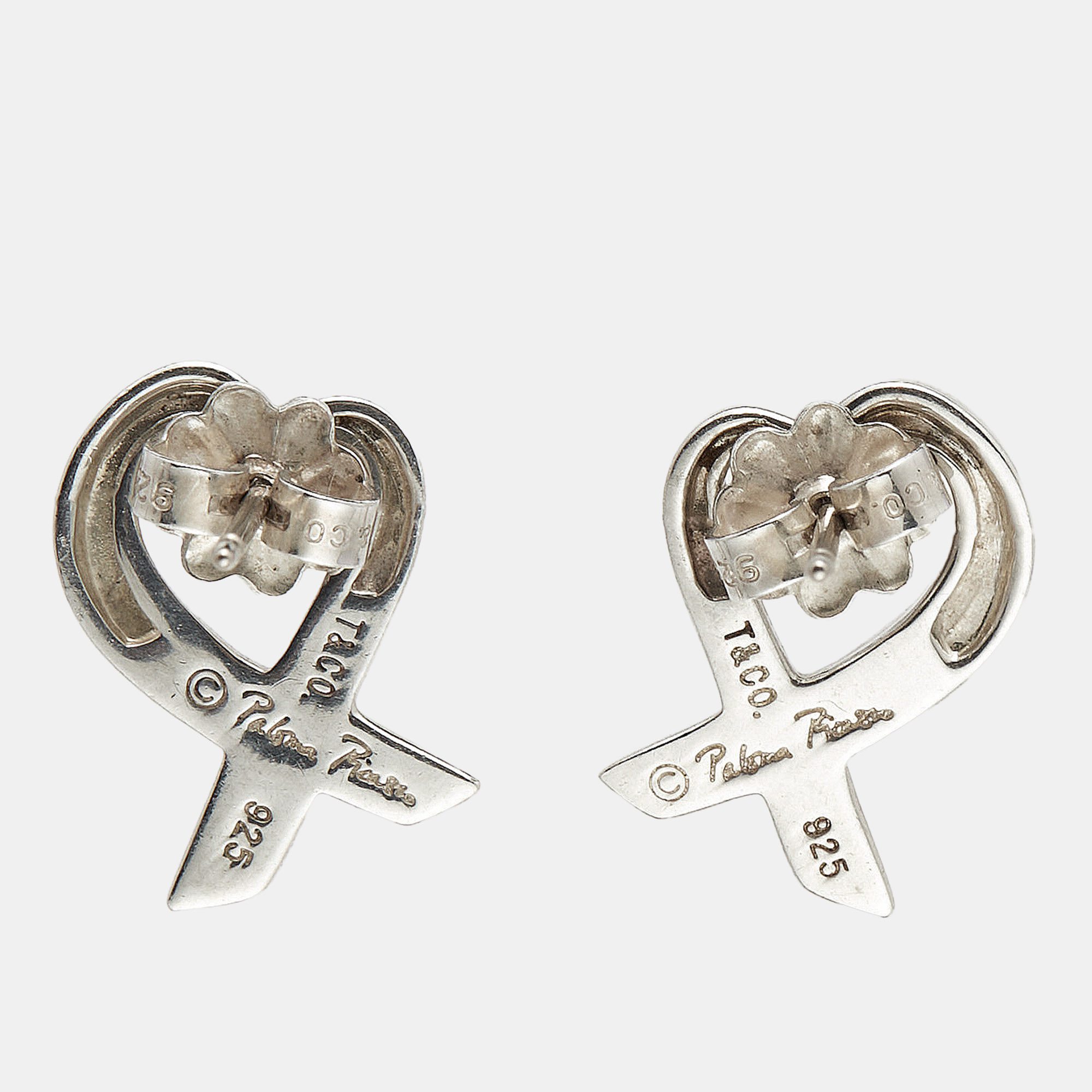 Tiffany & Co. Paloma Picasso  Loving Heart Sterling Silver Earrings