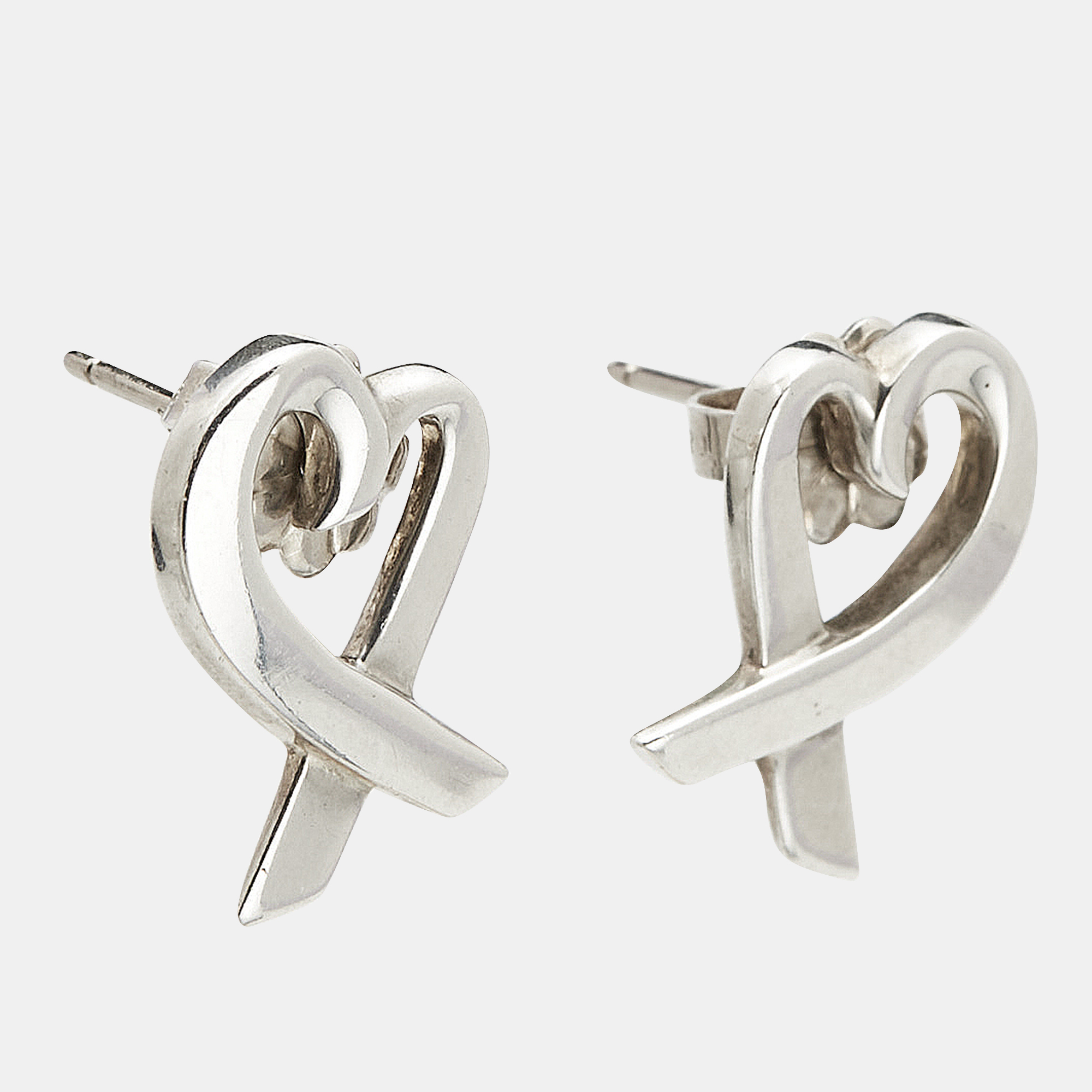 Tiffany & Co. Paloma Picasso  Loving Heart Sterling Silver Earrings