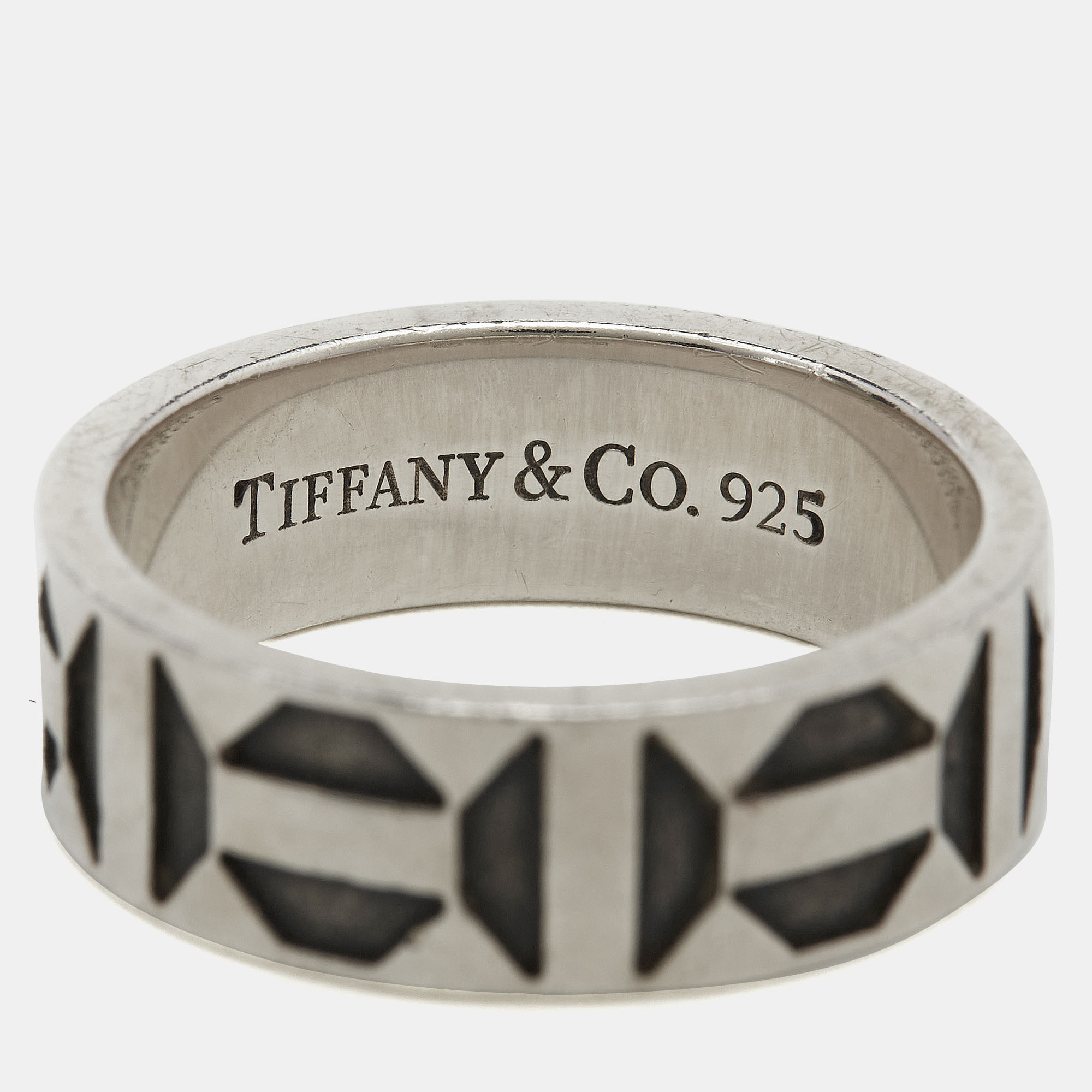 Tiffany & Co.  Paloma Picasso Zellige Sterling Silver Band Ring Size 59