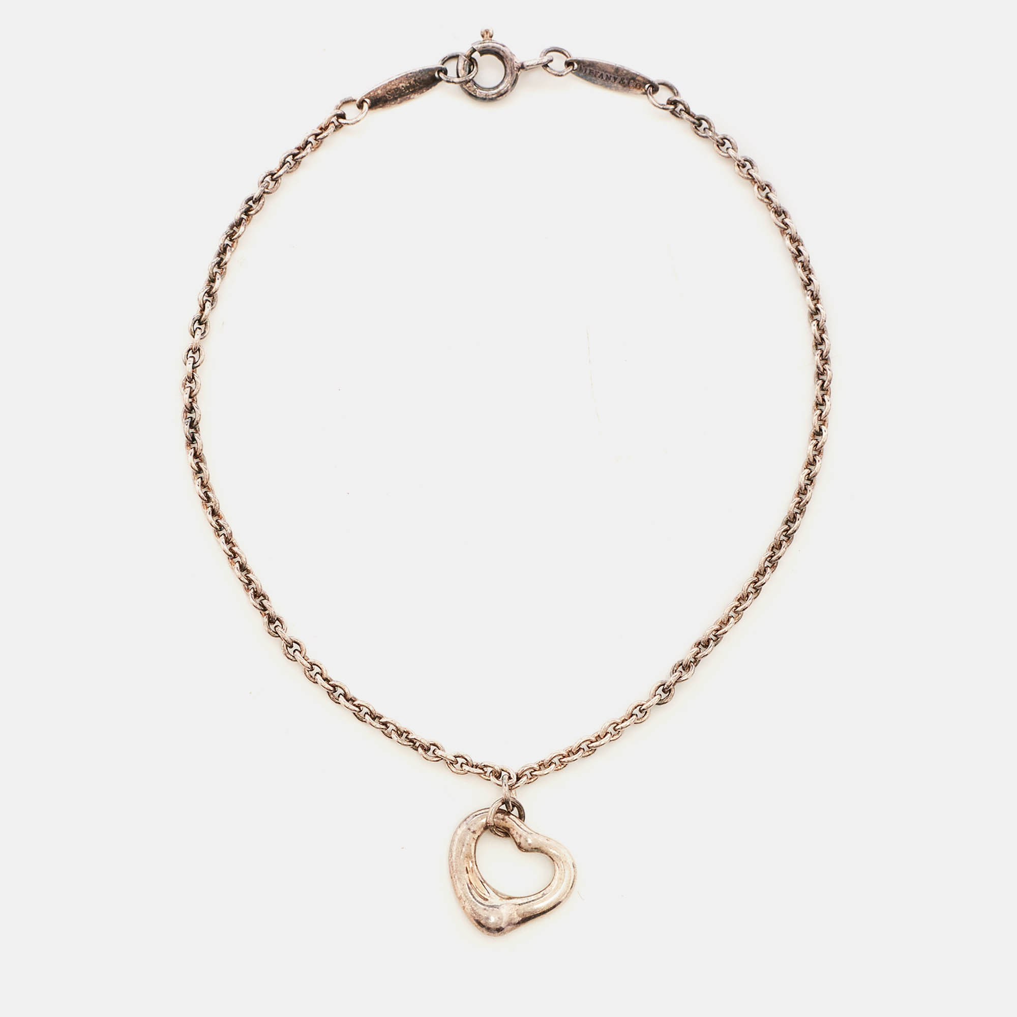 Tiffany & Co. Elsa Peretti Sterling Silver Open Heart Bracelet