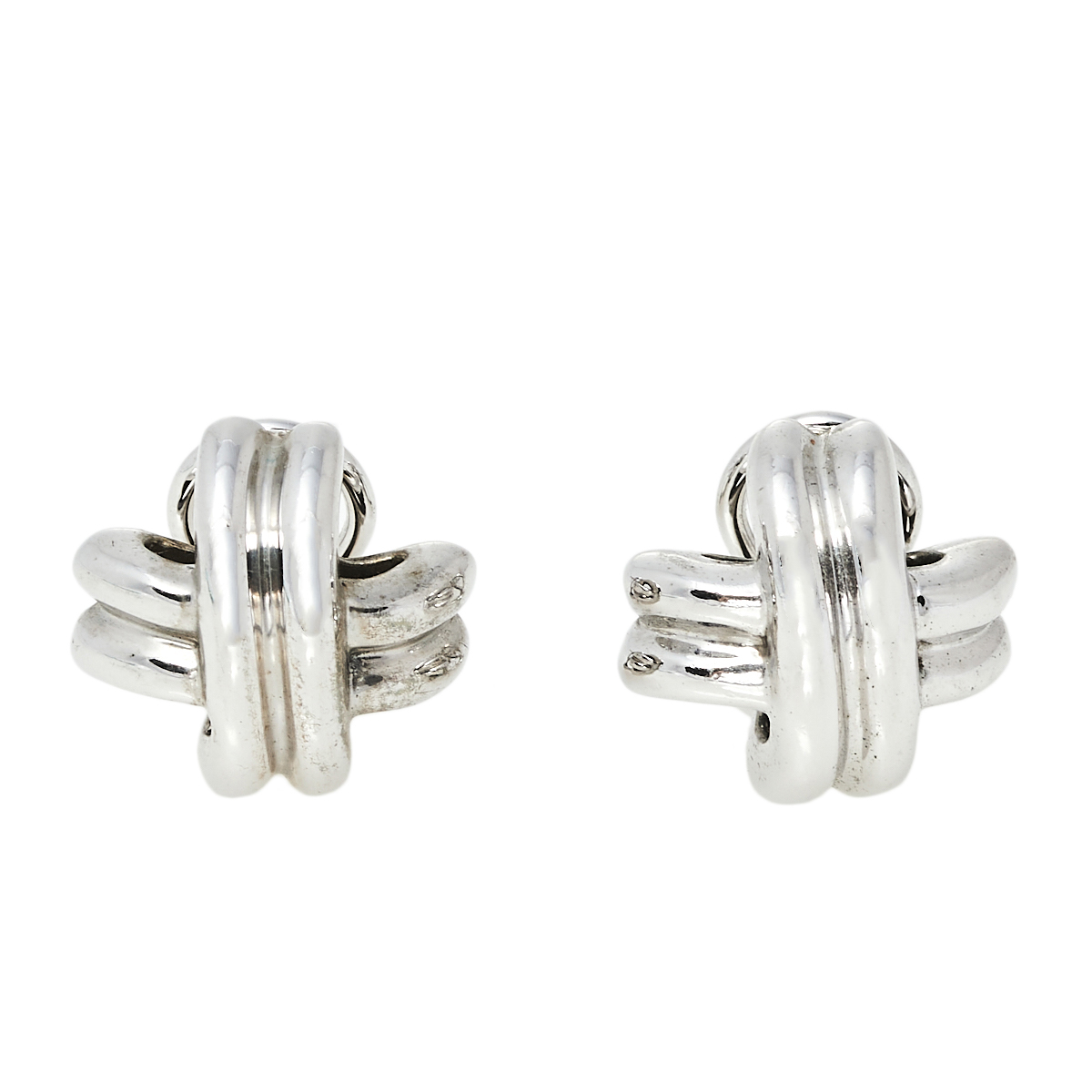 Tiffany & Co. Vintage X Sterling Silver Stud Earrings