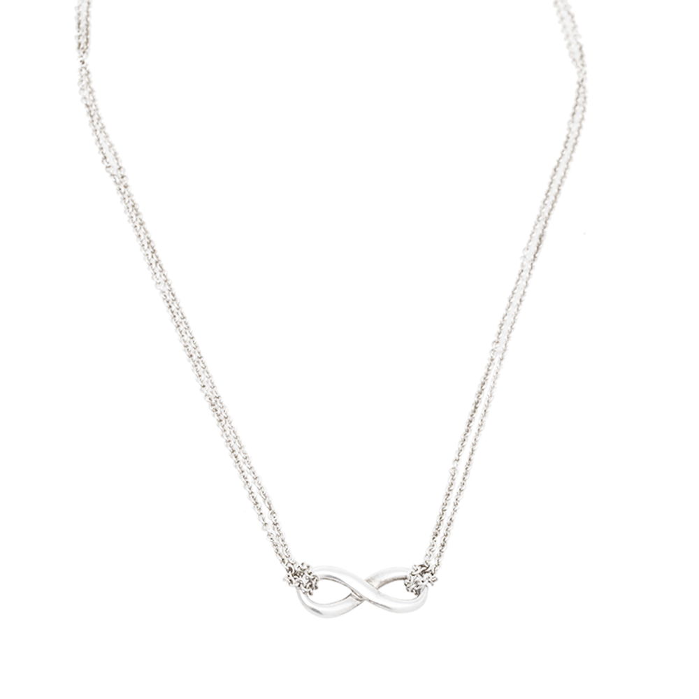 Tiffany & Co. Infinity Sterling Silver Double Strand Pendant Necklace
