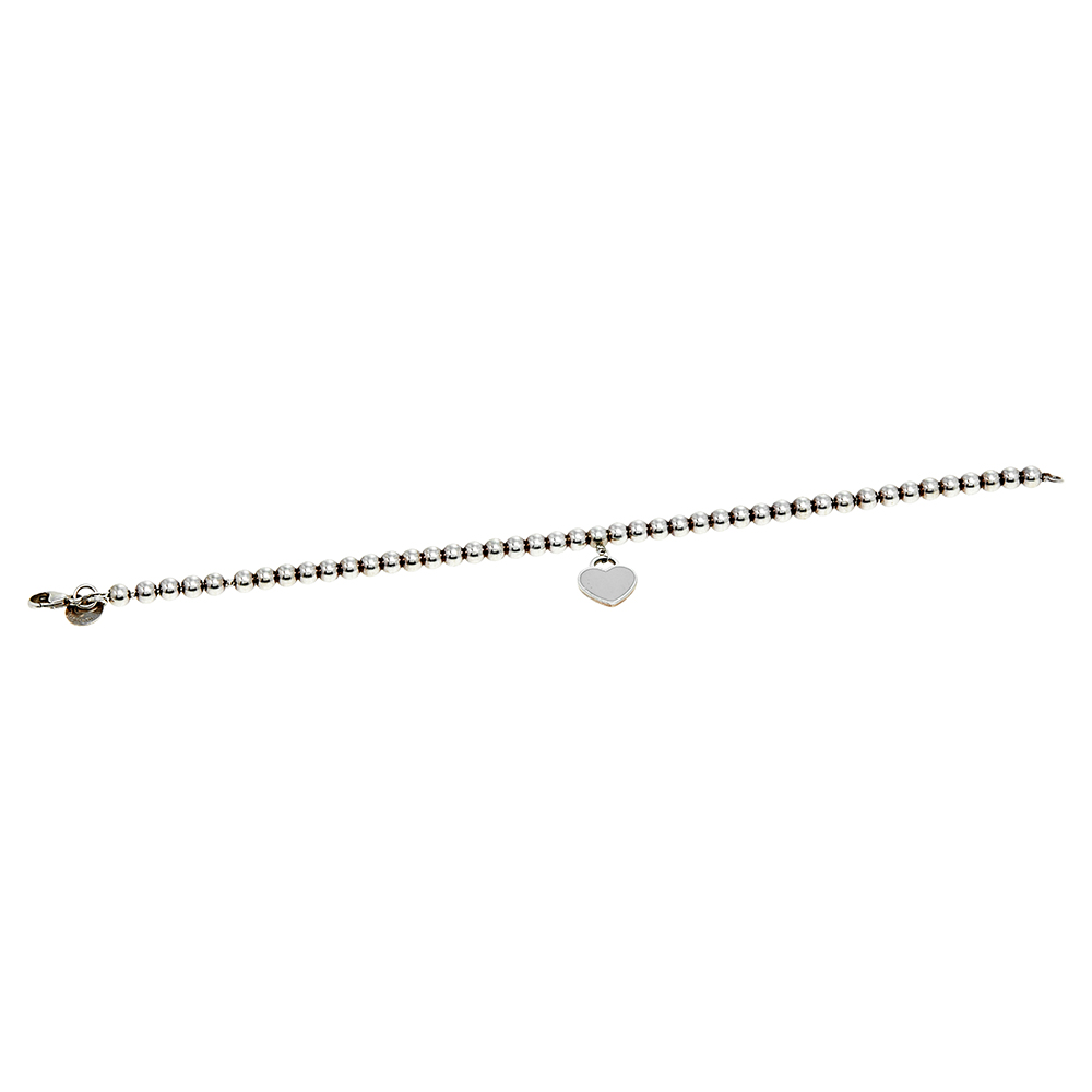 Tiffany & Co. Return To Tiffany Blue Enamel Heart Tag Silver Bead Bracelet
Tiffany & Co. Return To Tiffany Blue Enamel Heart Tag Silver Bead Bracelet