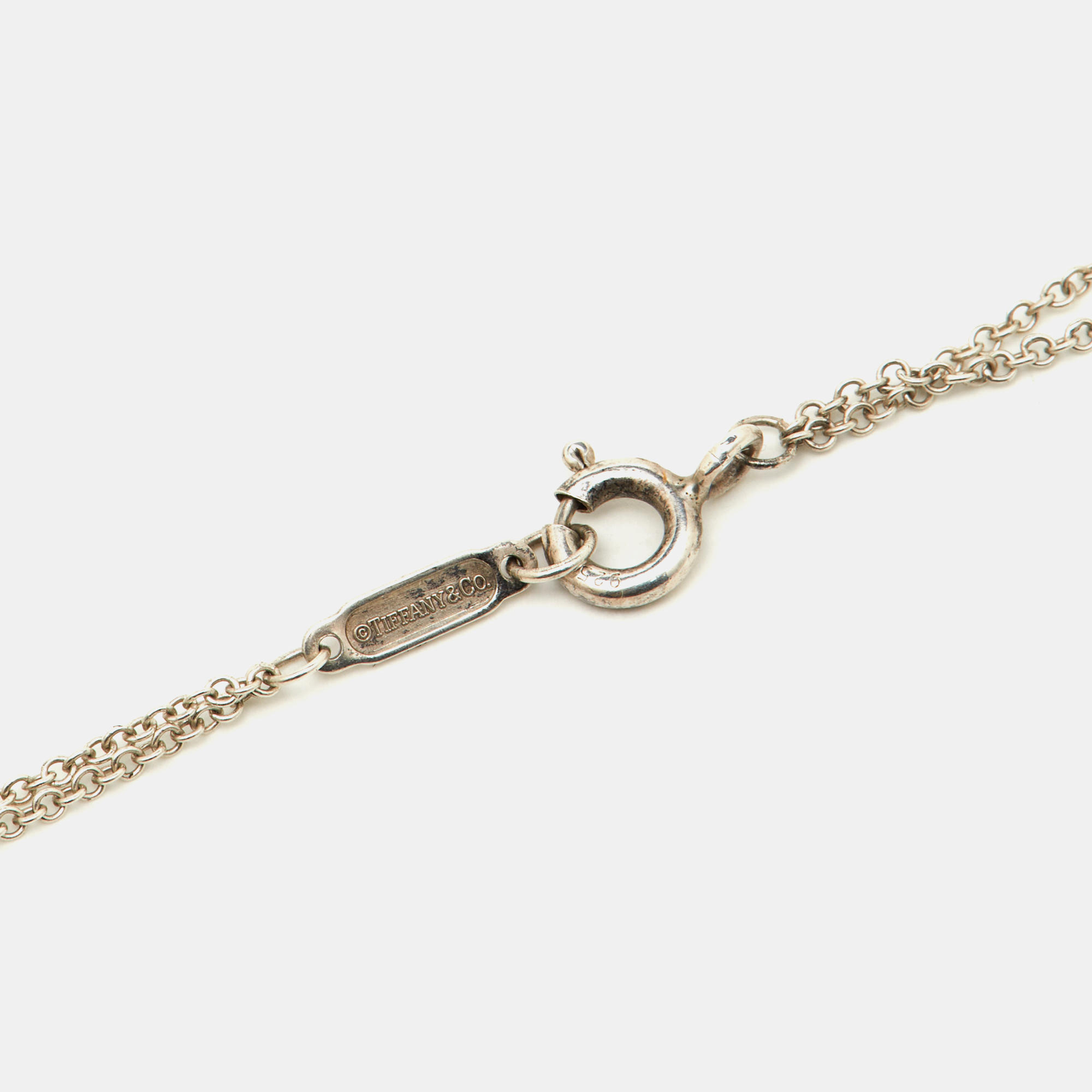 Tiffany & Co. Return To Tiffany Rubedo Heart Tag Silver Double Chain Necklace