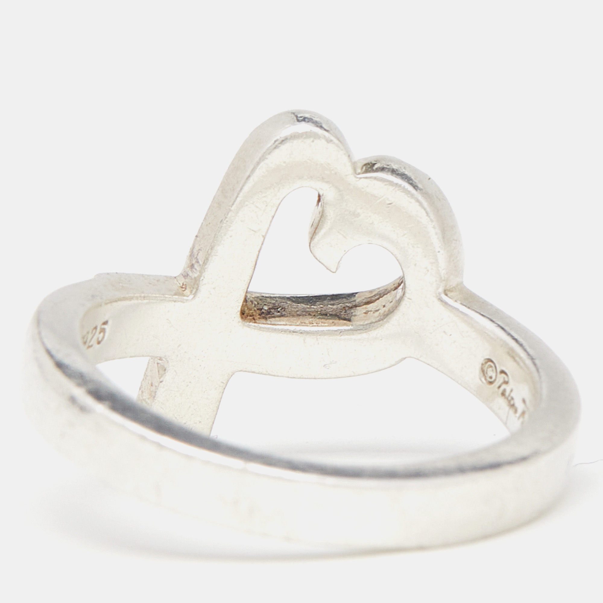 Tiffany & Co. Paloma Picasso Loving Heart Silver Ring Size 53