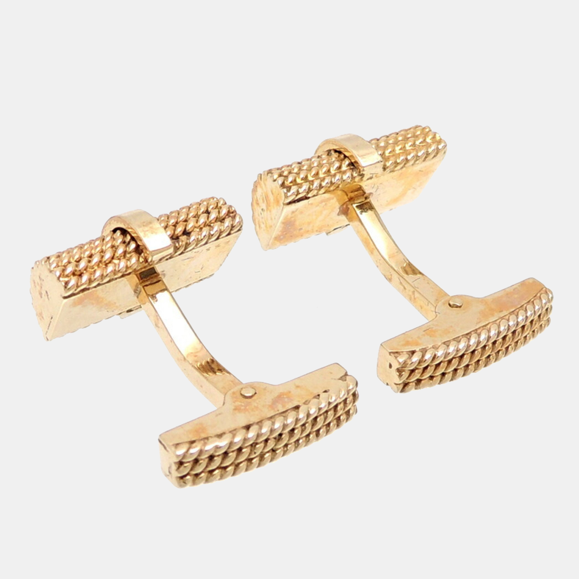 Tiffany & Co. 18K Yellow Gold Ribbed Cufflinks