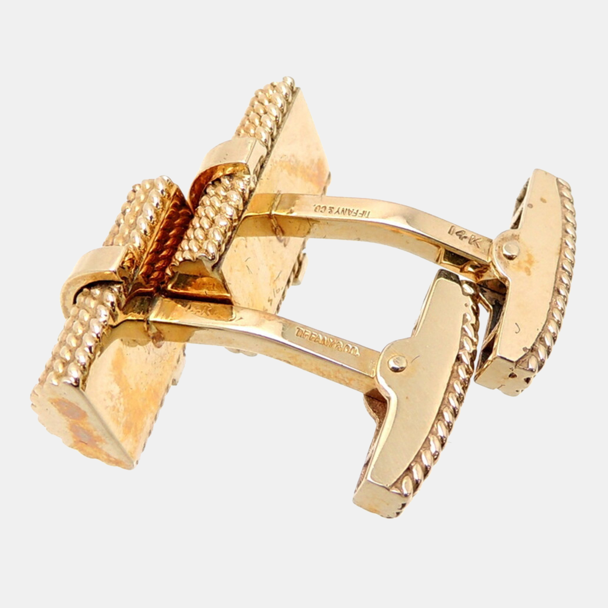 Tiffany & Co. 18K Yellow Gold Ribbed Cufflinks