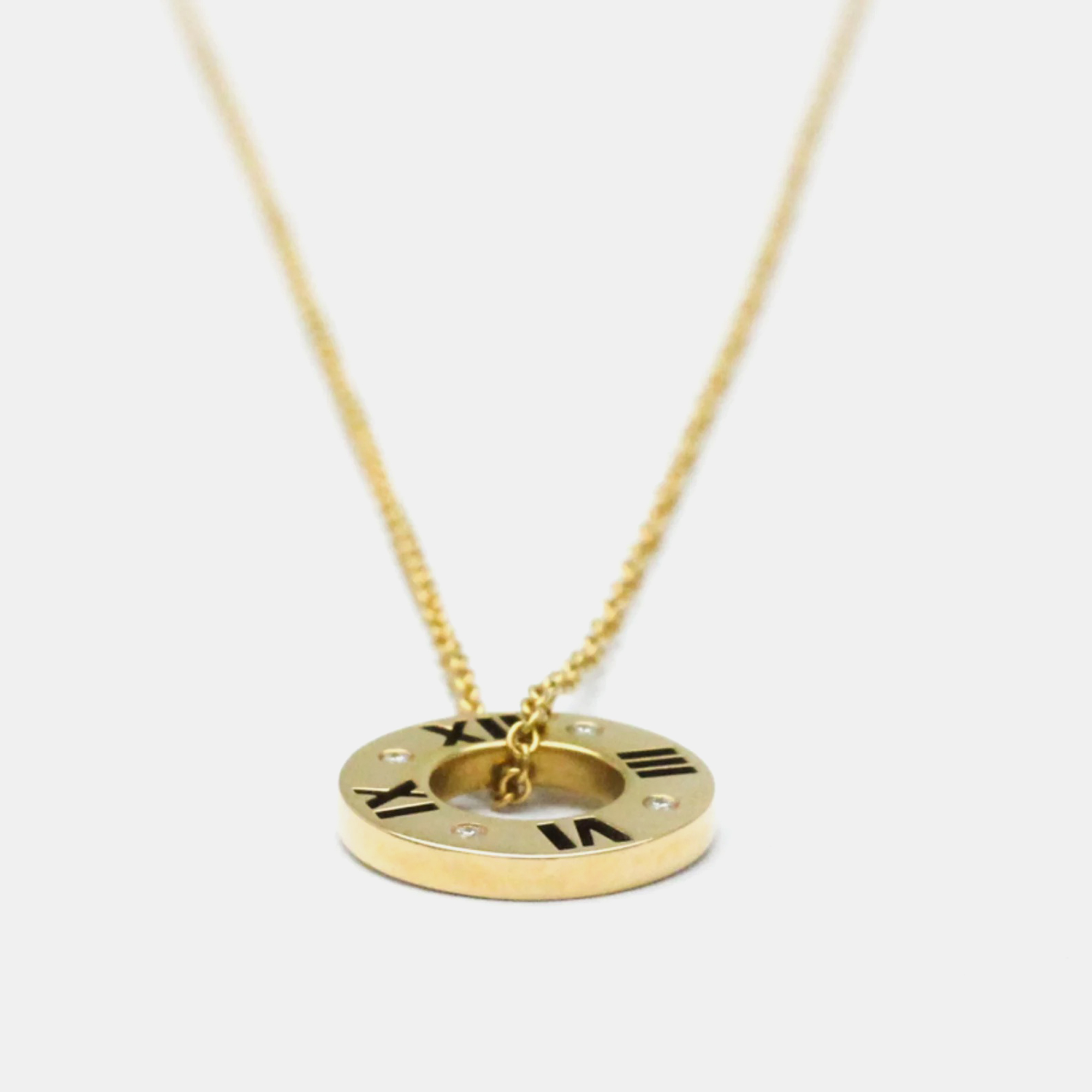 Tiffany & Co. 18K Yellow Gold And Diamond Atlas Pendant Necklace