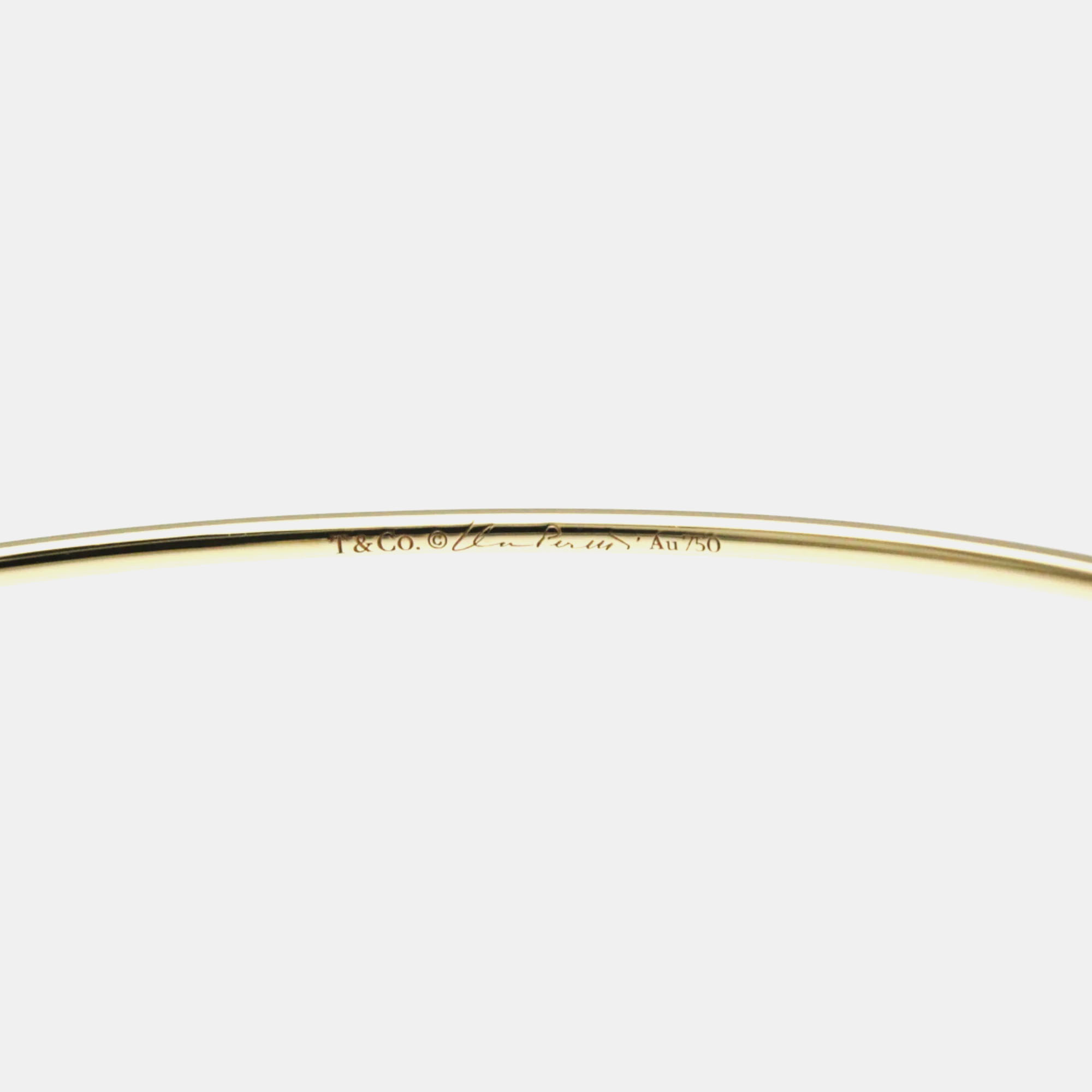 Tiffany & Co. 18K Rose Gold And Diamond Elsa Peretti Hoop Single Row Bangle Bracelet