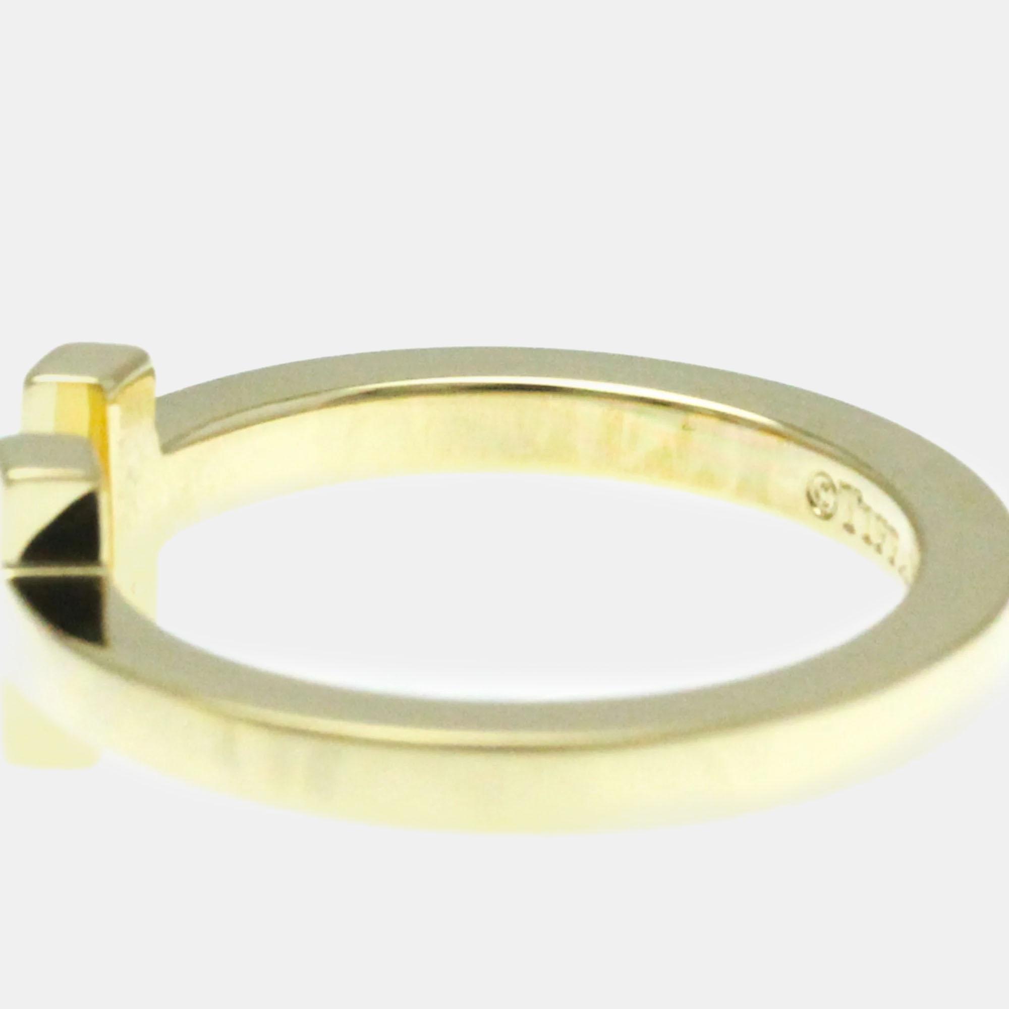 Tiffany & Co. 18K Yellow Gold T Square Band Ring EU 57