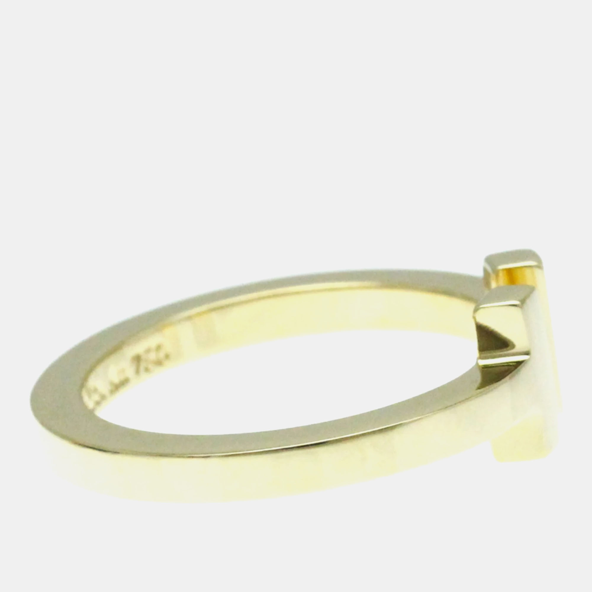 Tiffany & Co. 18K Yellow Gold T Square Band Ring EU 57