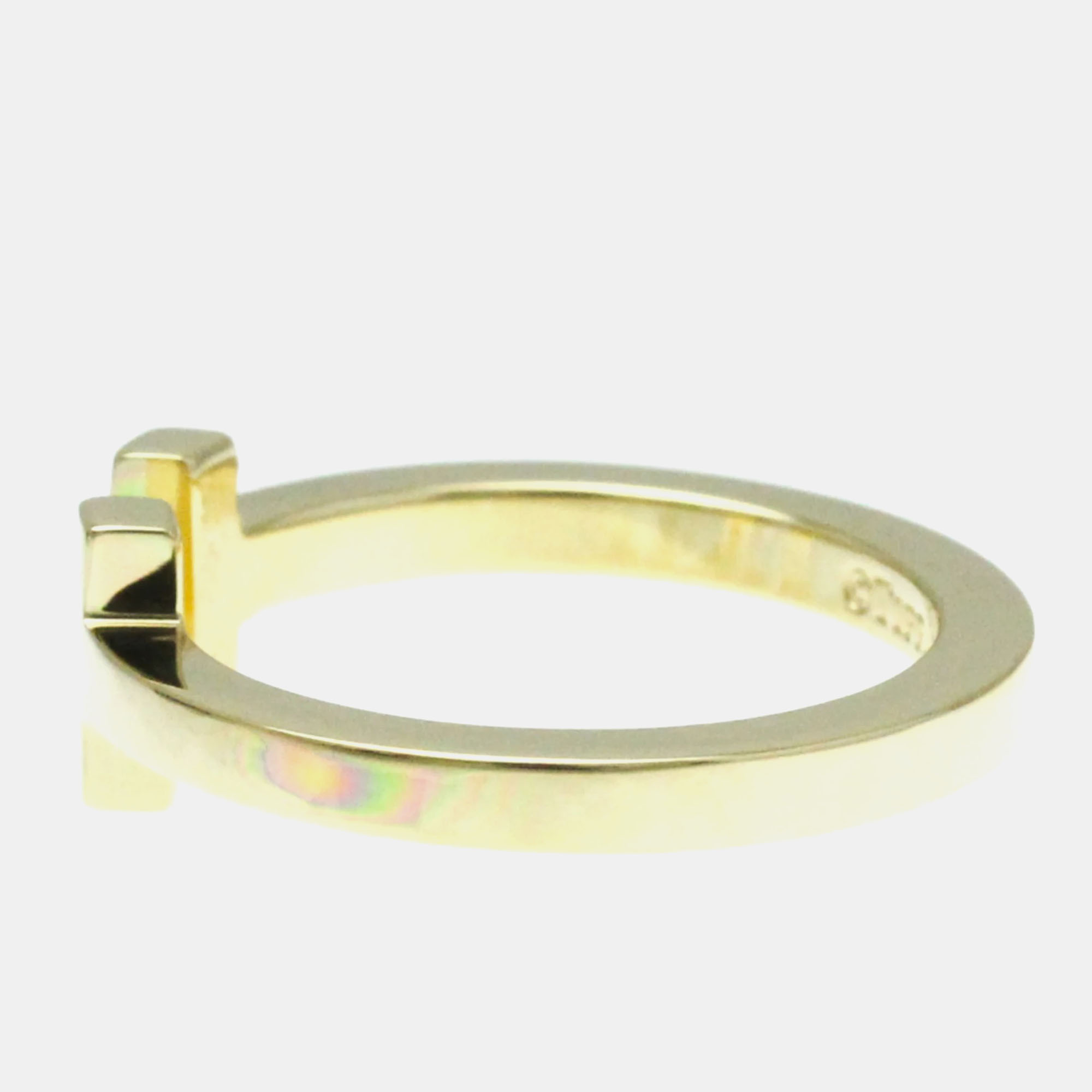 Tiffany & Co. 18K Yellow Gold T Square Band Ring EU 57