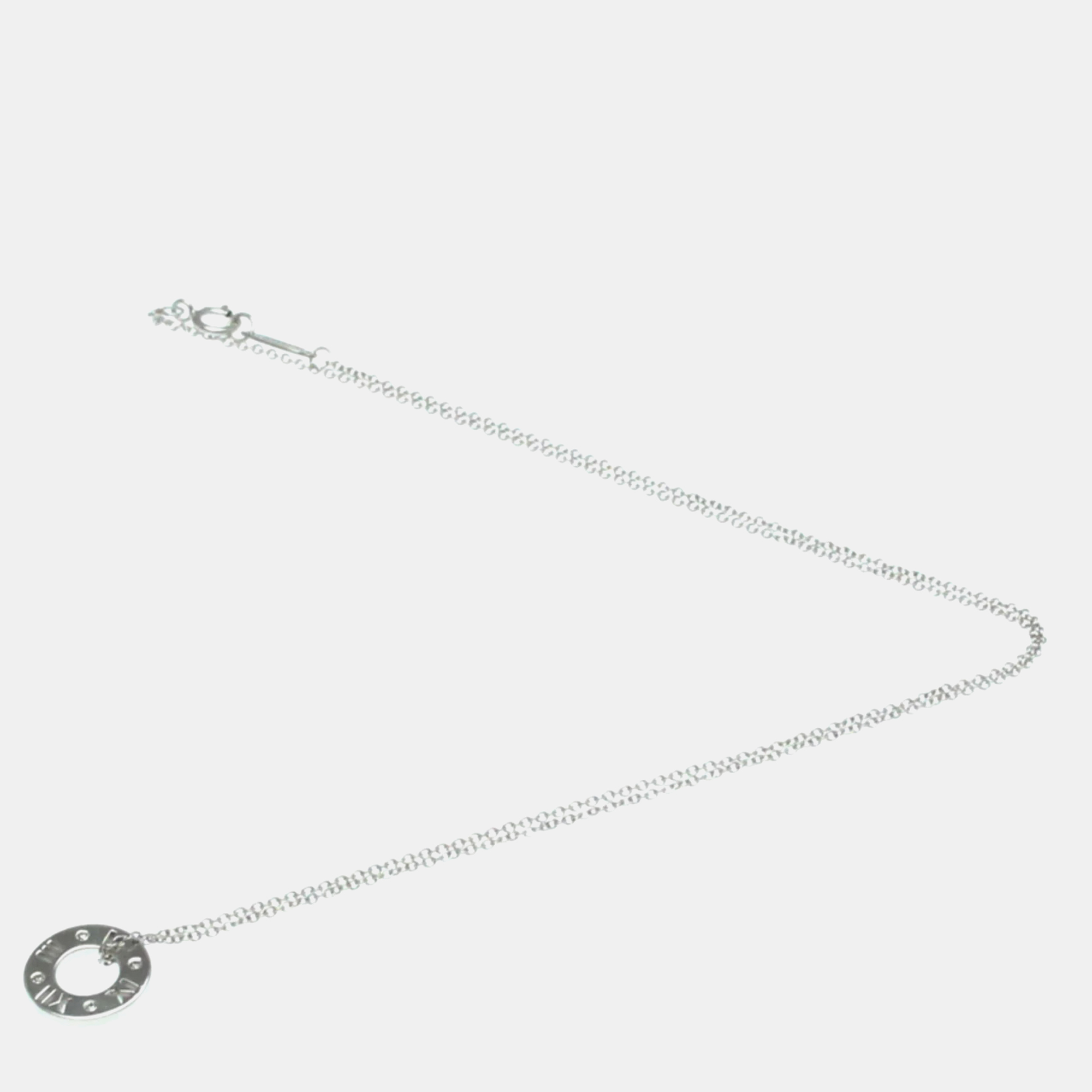 Tiffany & Co. 18K White Gold Diamond Atlas Pierced Diamond Necklace