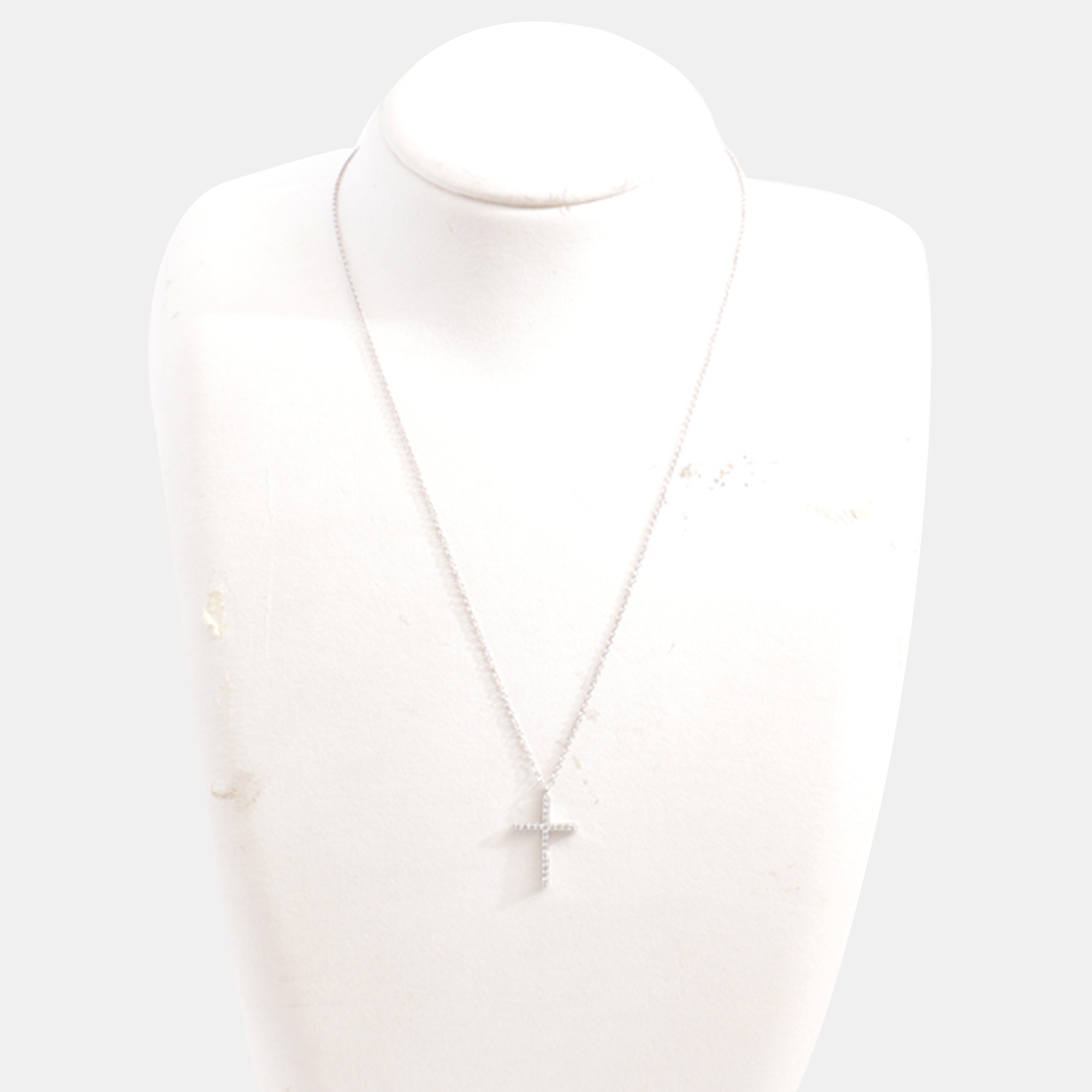 Tiffany & Co. 18K White Gold And Diamond Cross Pendant Necklace