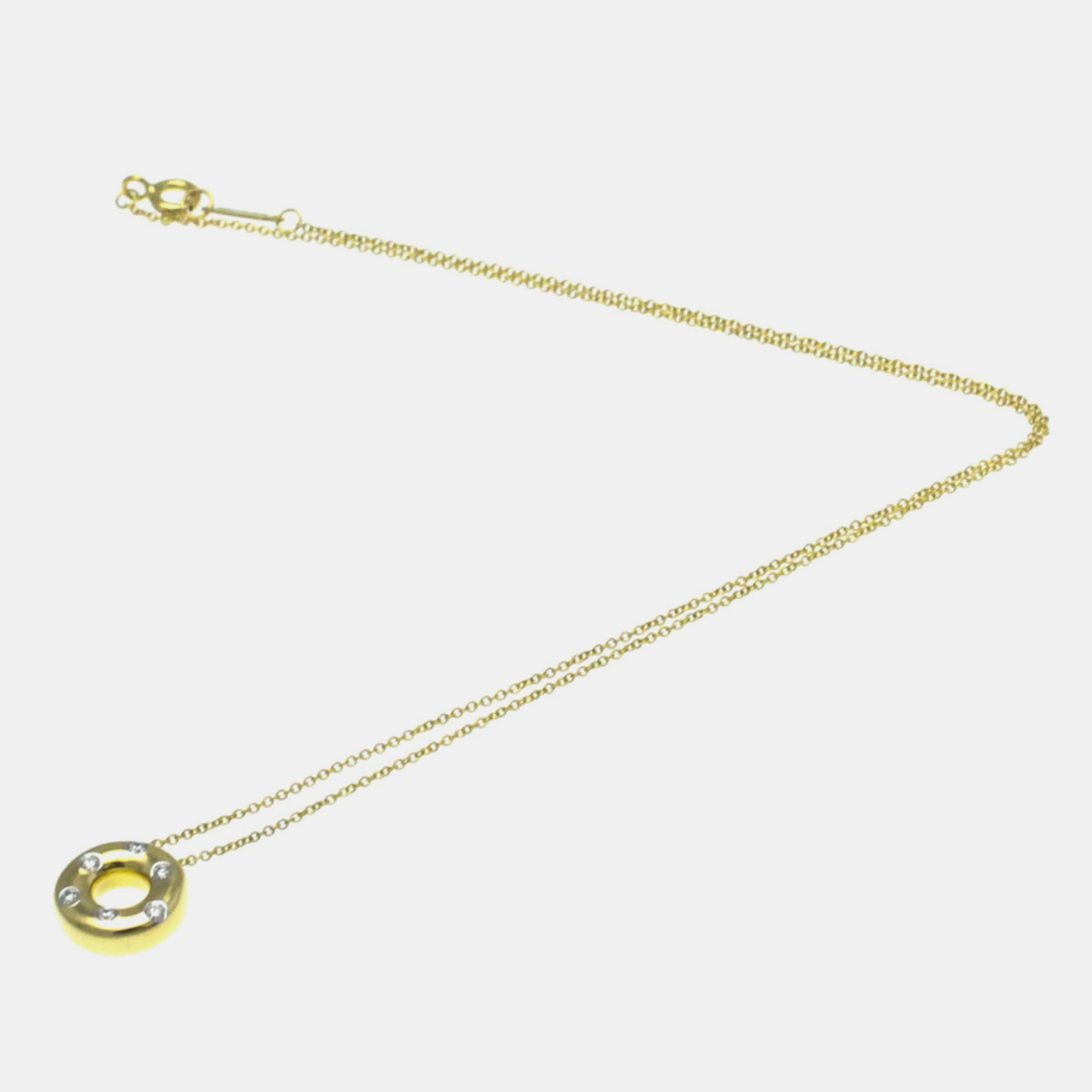 Tiffany & Co. 18K Yellow Gold, Platinum And Diamond Etoile Pendant Necklace